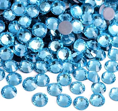 Hotfix Rhinestones, 1440pcs Flatback Crystal Rhinestones for Crafts Clothes DIY Decoration,Aquamarine AB, SS16, 3.8-4.0mm
