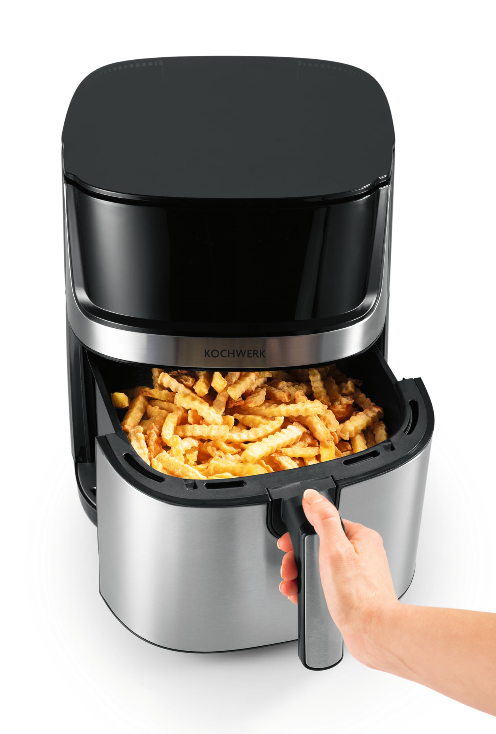 Rachs KOCHWERK Freidora de aire caliente 7.5L | Airfryer digital con pantalla táctil y función de temporizador | 10 programas | Freír alimentos sin aceite | Con revestimiento antiadherente | 2200W