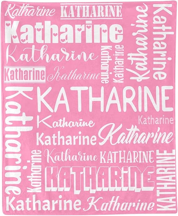 Personalized Blanket for Kids Adults Personalized Name Blanket Custom Blanket with Name Personalized Gifts for Christmas Birthday Valentines Day Mothers Fathers Day (Pink, 60"x80")