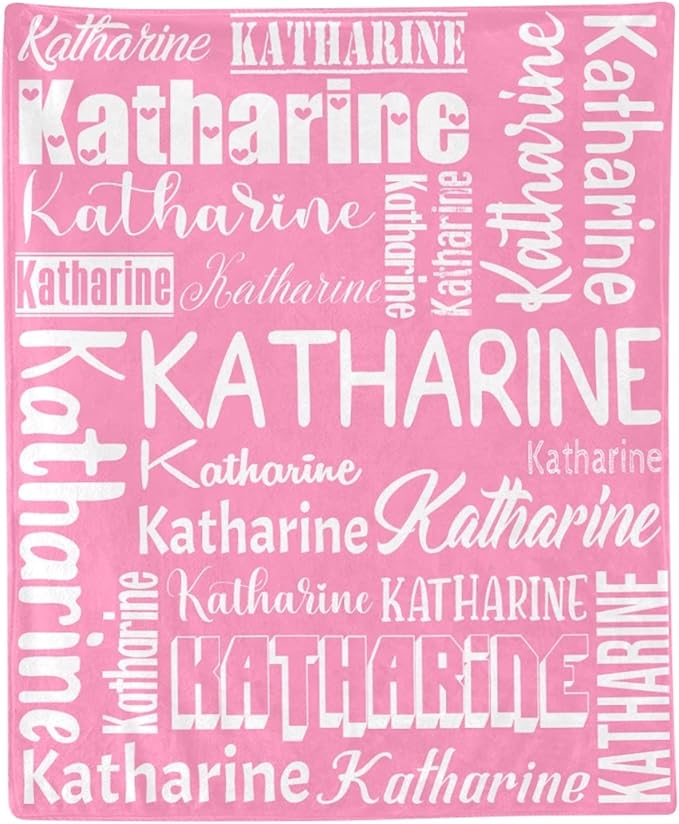 Personalized Blanket for Kids Adults Personalized Name Blanket Custom Blanket with Name Personalized Gifts for Christmas Birthday Valentines Day Mothers Fathers Day (Pink, 60"x80")