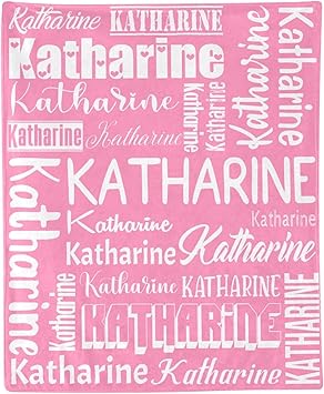 Personalized Blanket for Kids Adults Personalized Name Blanket Custom Blanket with Name Personalized Gifts for Christmas Birthday Valentines Day Mothers Fathers Day (Pink, 60"x80")