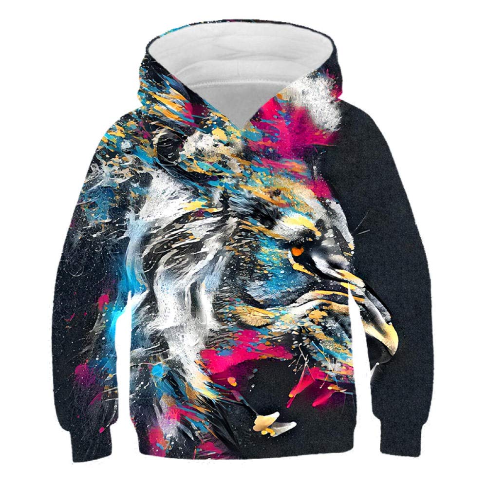 Pull à capuche chat mignon pour fille et garçon avec imprimé 3D décontracté - 3