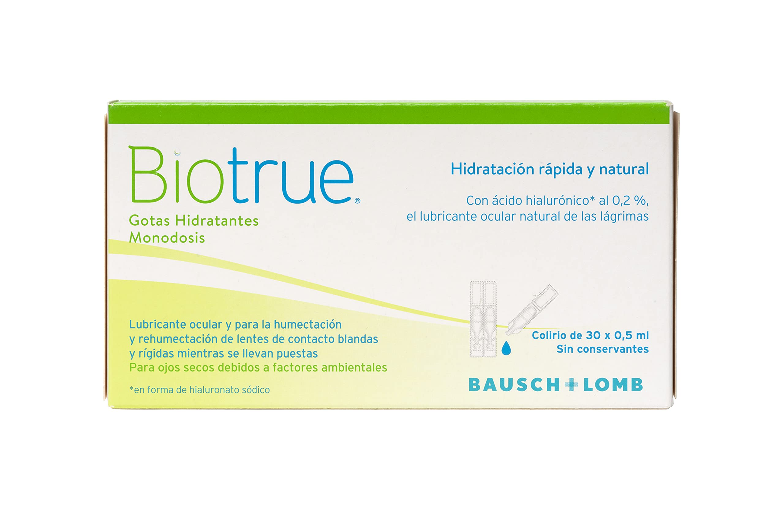 Bausch + Lomb Biotrue gotas hidratantes 30 monodosis de 0,5ml cada una compatible con lentes de contacto