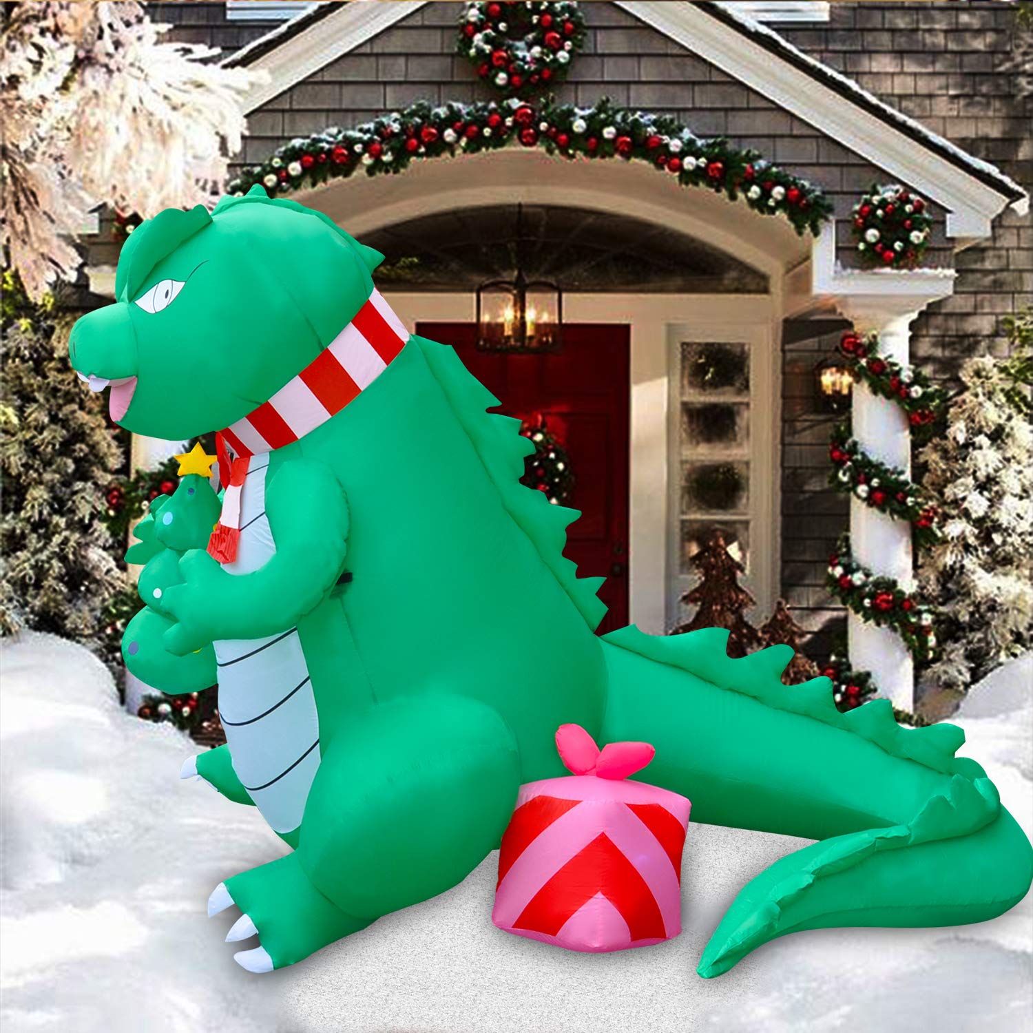 Pre Lit Animated Lighted Shimmering Glittering T Rex And