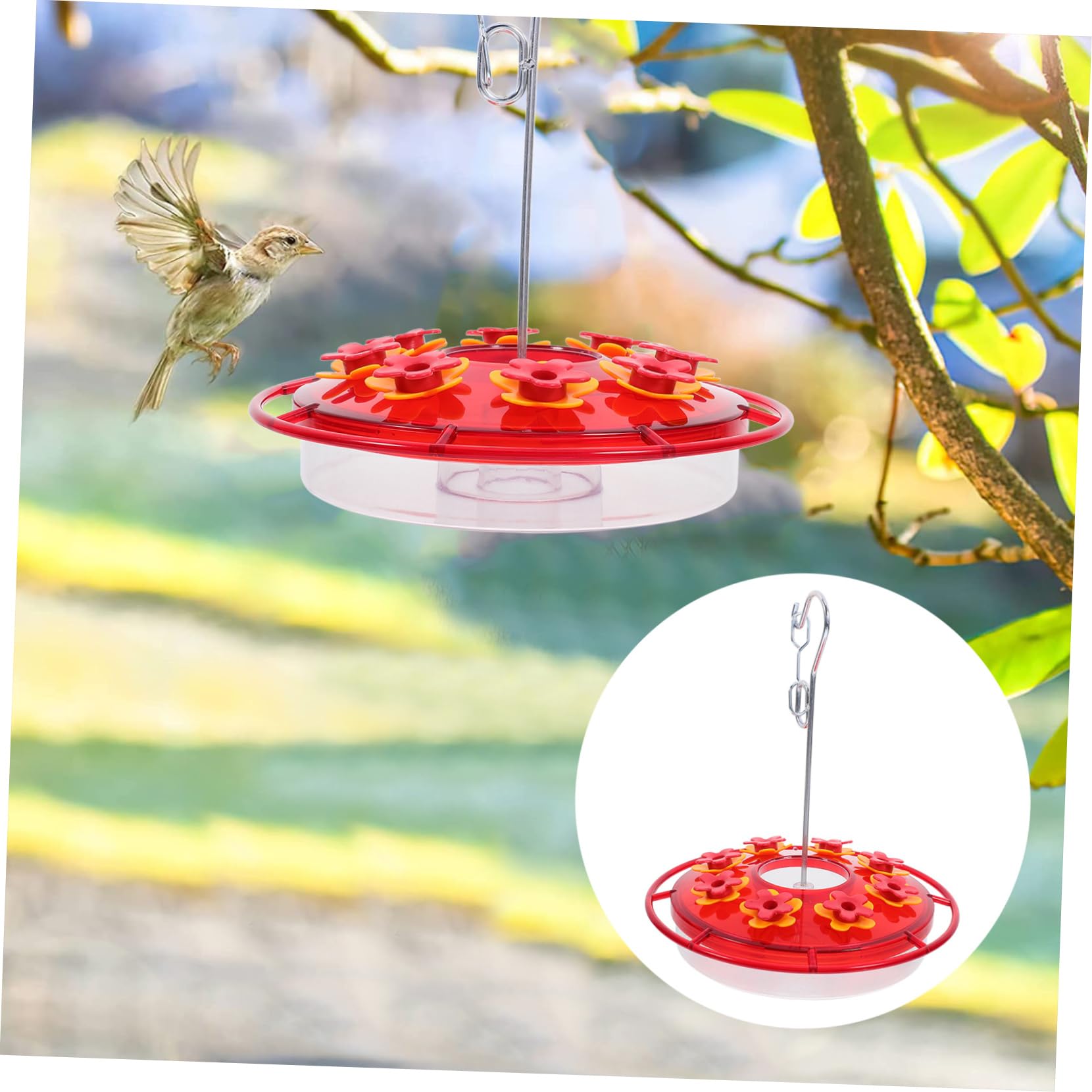 Comedero Colgante para Pájaros Bebedero Decorativo para Colibríes y Pájaros