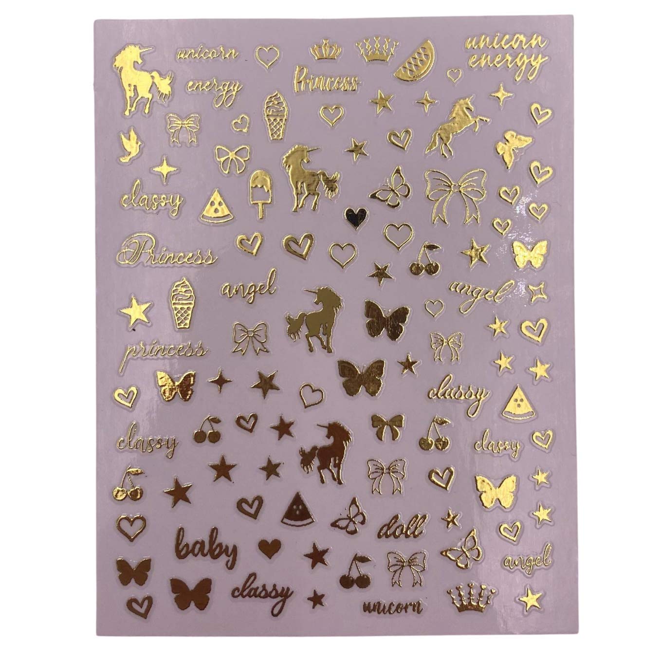 Impressed Authentic 5 Sheets Luxury Nail Art Stickers 500+ Gold Customized Nail Decals for Fake Nail Design and Salon Nails Accessories : Beauty & Personal Care