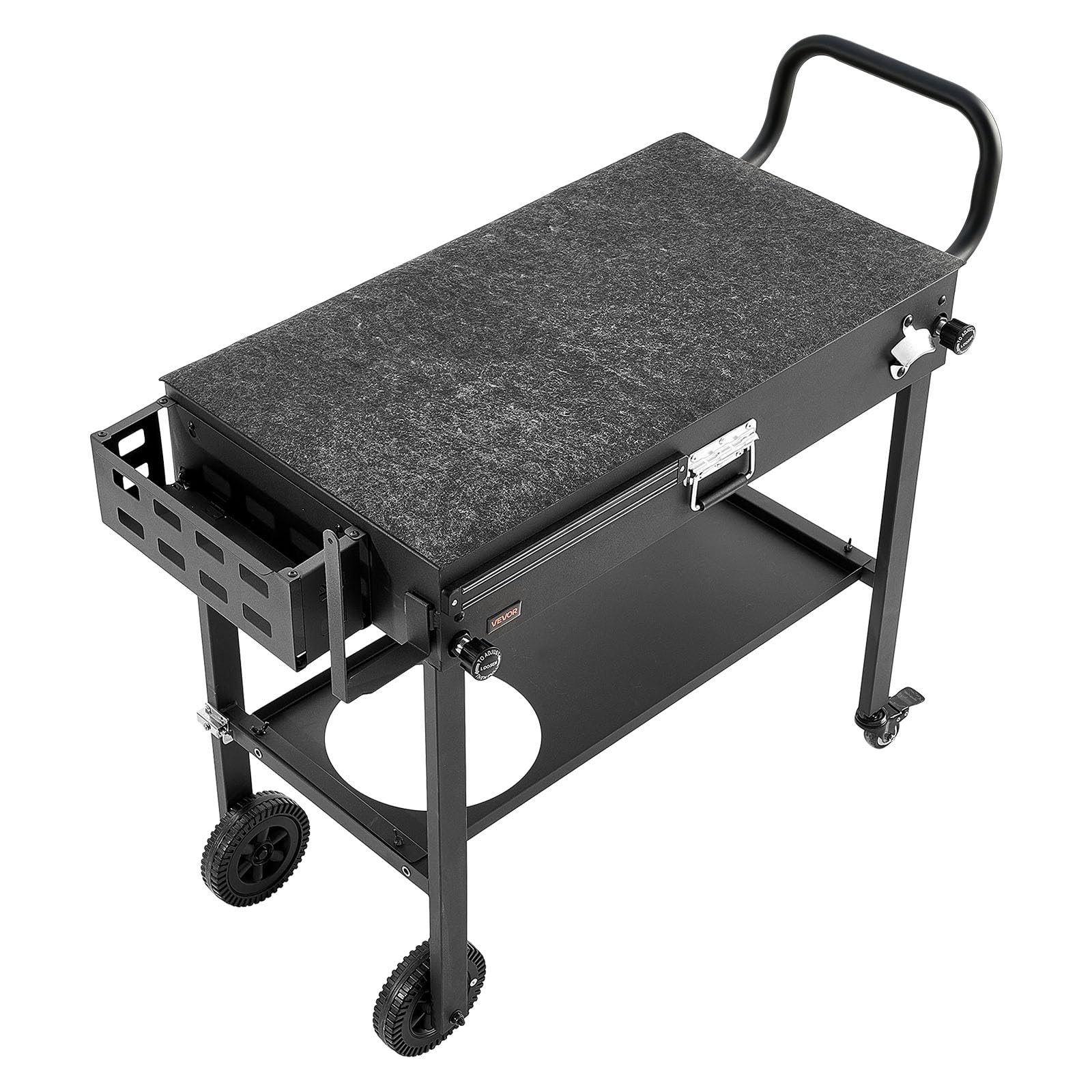 VEVOR Desserte de Jardin pour Plancha Pliable, Chariot de Barbecue Plan de Travail 78,7x43,2 cm, pour Préparation de Cuisine BBQ Terrasse Extérieur, avec Porte-essuie-Tout et Support pour Ustensiles