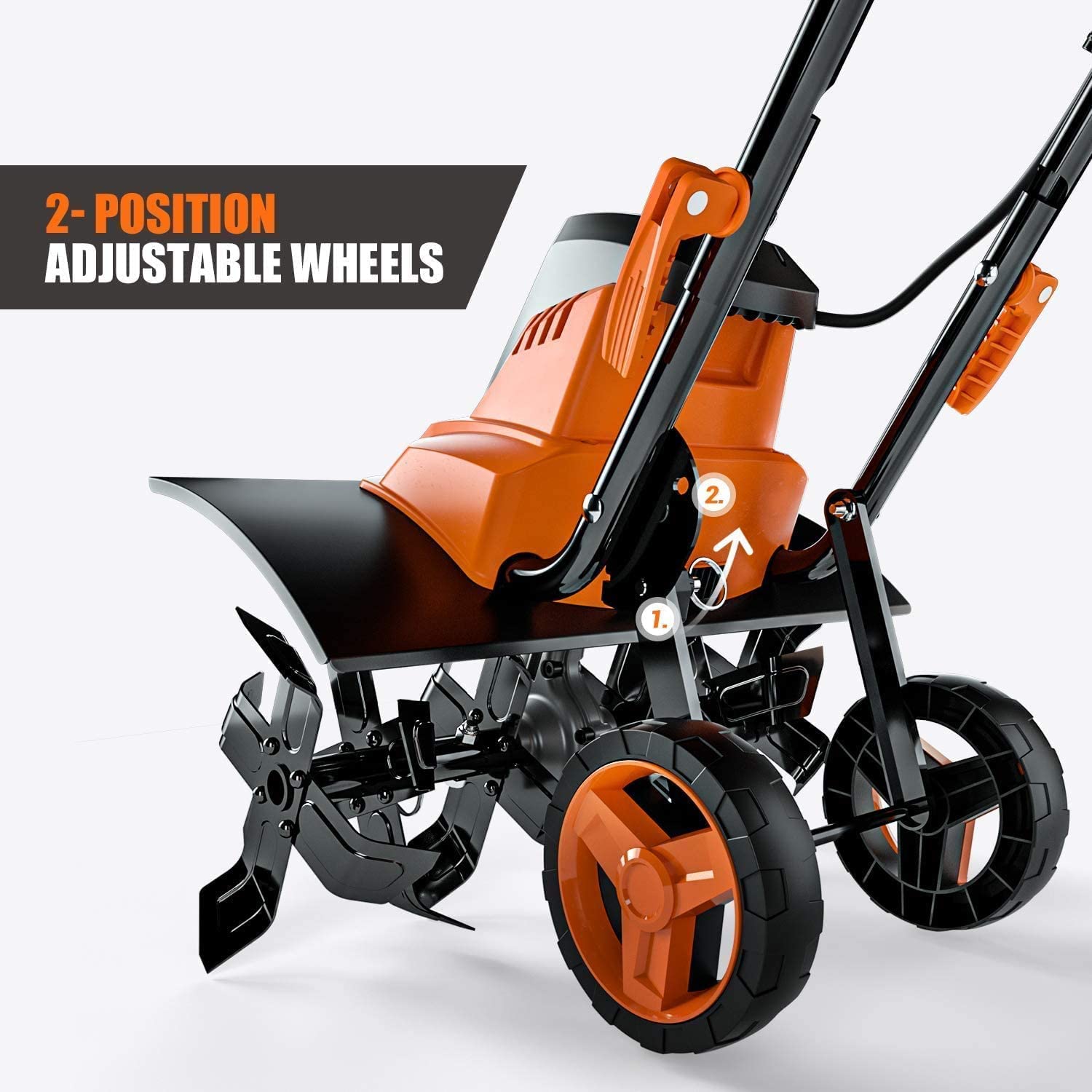 Buy Electric Tiller,1500W Soil Rotavator Cultivators, 3245cm Variable