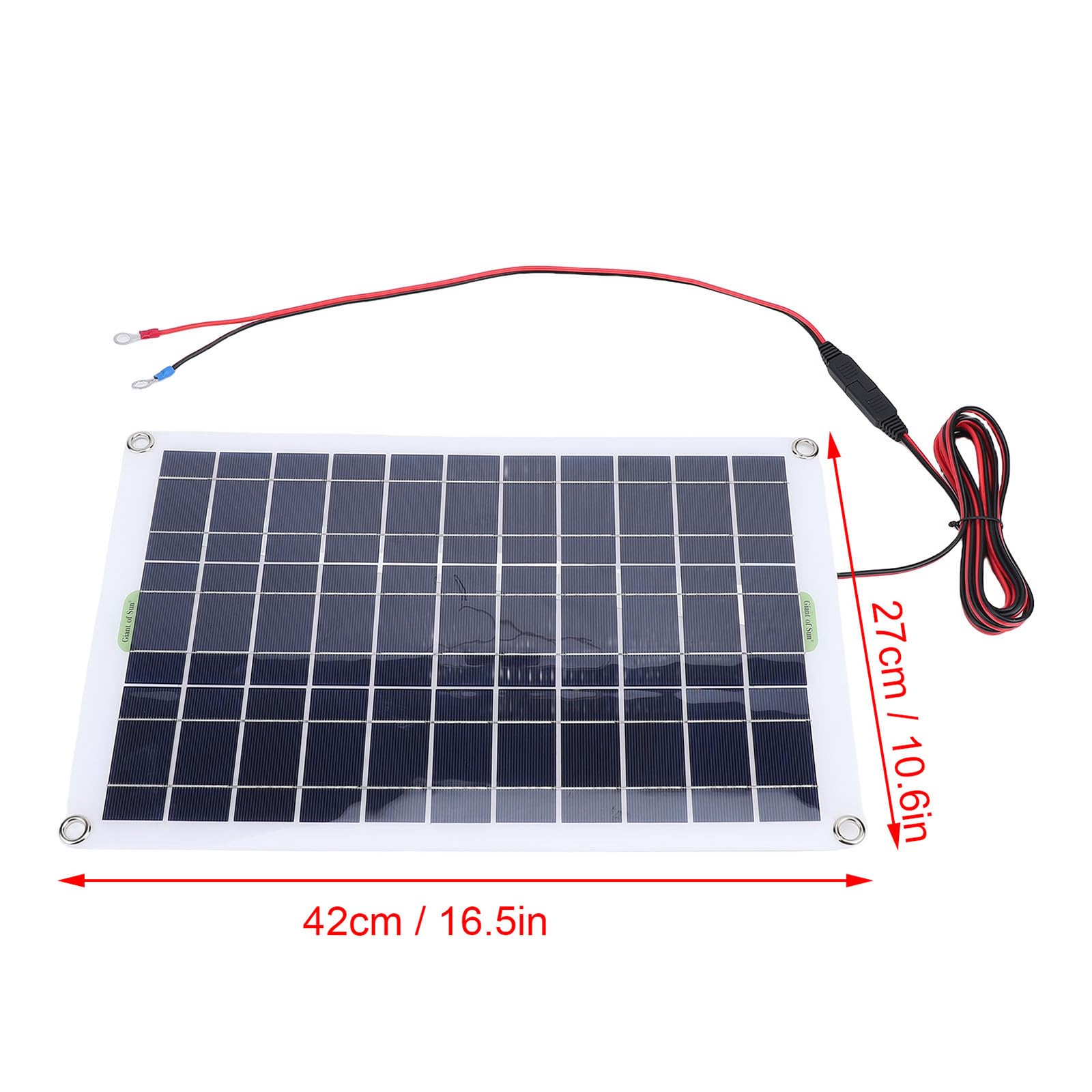 Finitura Pannello fotovoltaico monocristallino da 50 W Clip Semplice Installazione Rapida Include Controller MPPT e Morsetti per Batteria Che garantiscono Ricarica efficiente Sicurezza