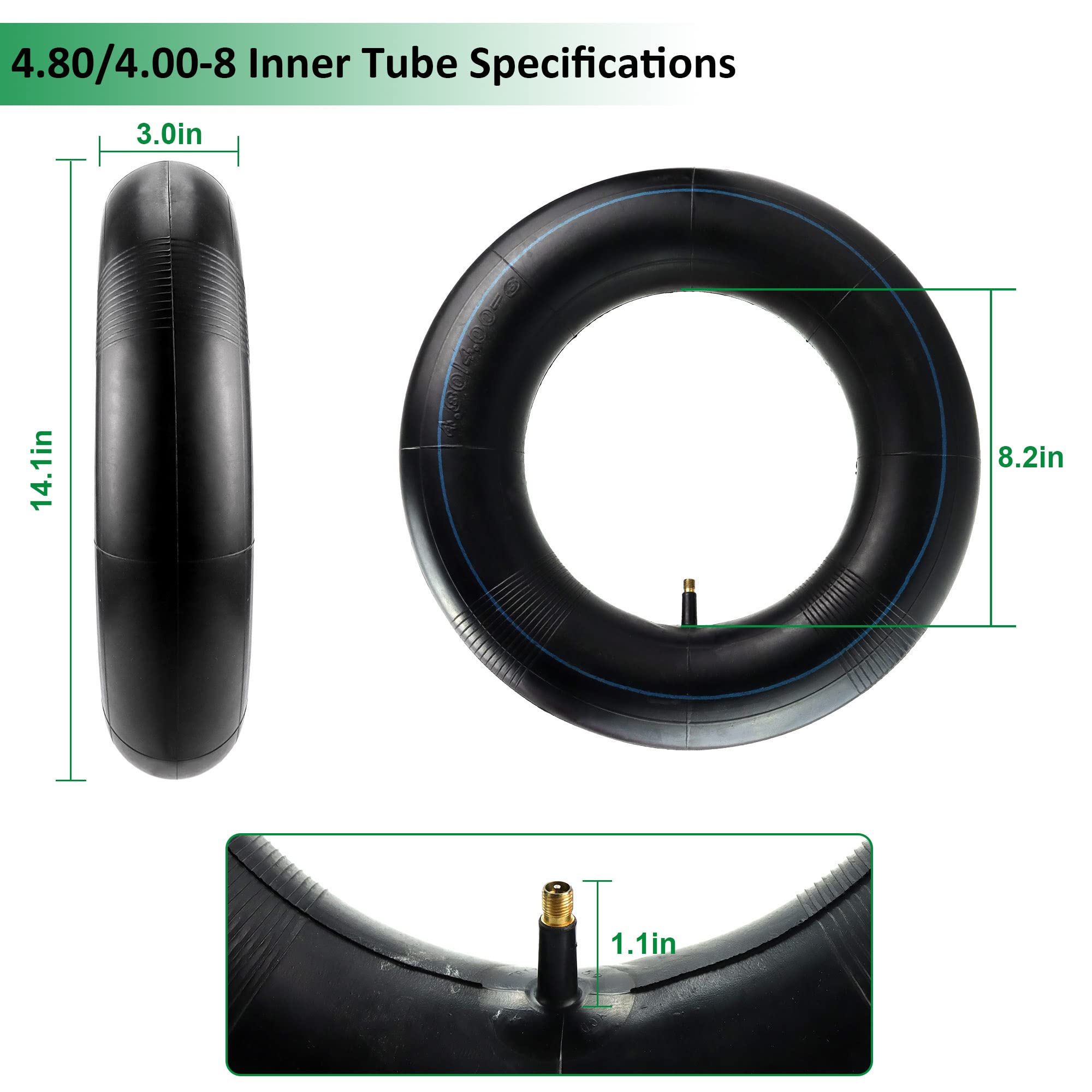4-Pack) Tire Inner Tube 20x10-8 with TR13 Straight Stem for Raisman 8000620