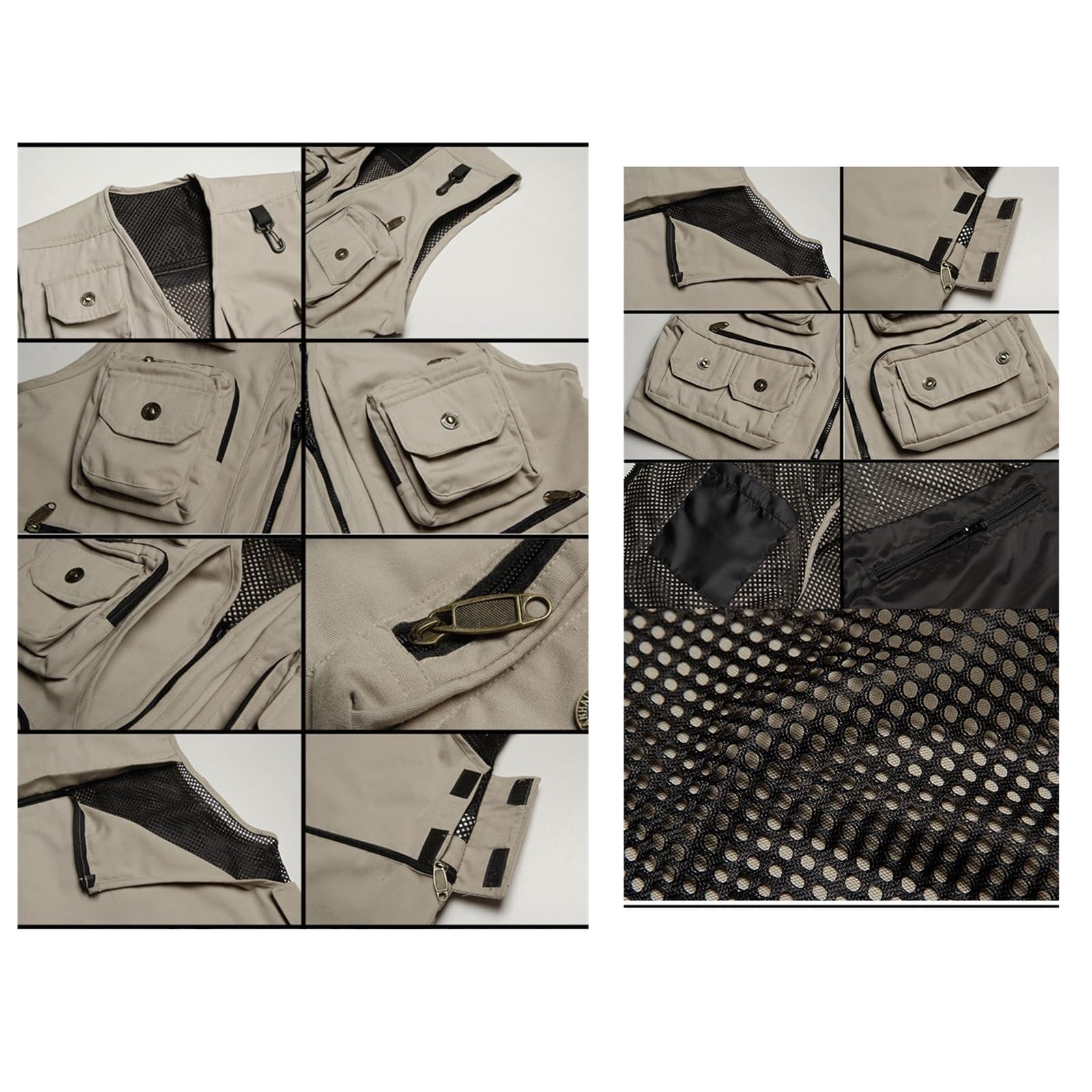 CLSQLXYJZC Gilet Da Pesca Multiuso Da Uomo, Gilet Senza Maniche In Rete Traspirante Casual Estivo Per Fotografia All'aperto Viaggi Lavoro, Giacca Multitasche Casual Senza Maniche Campeggio