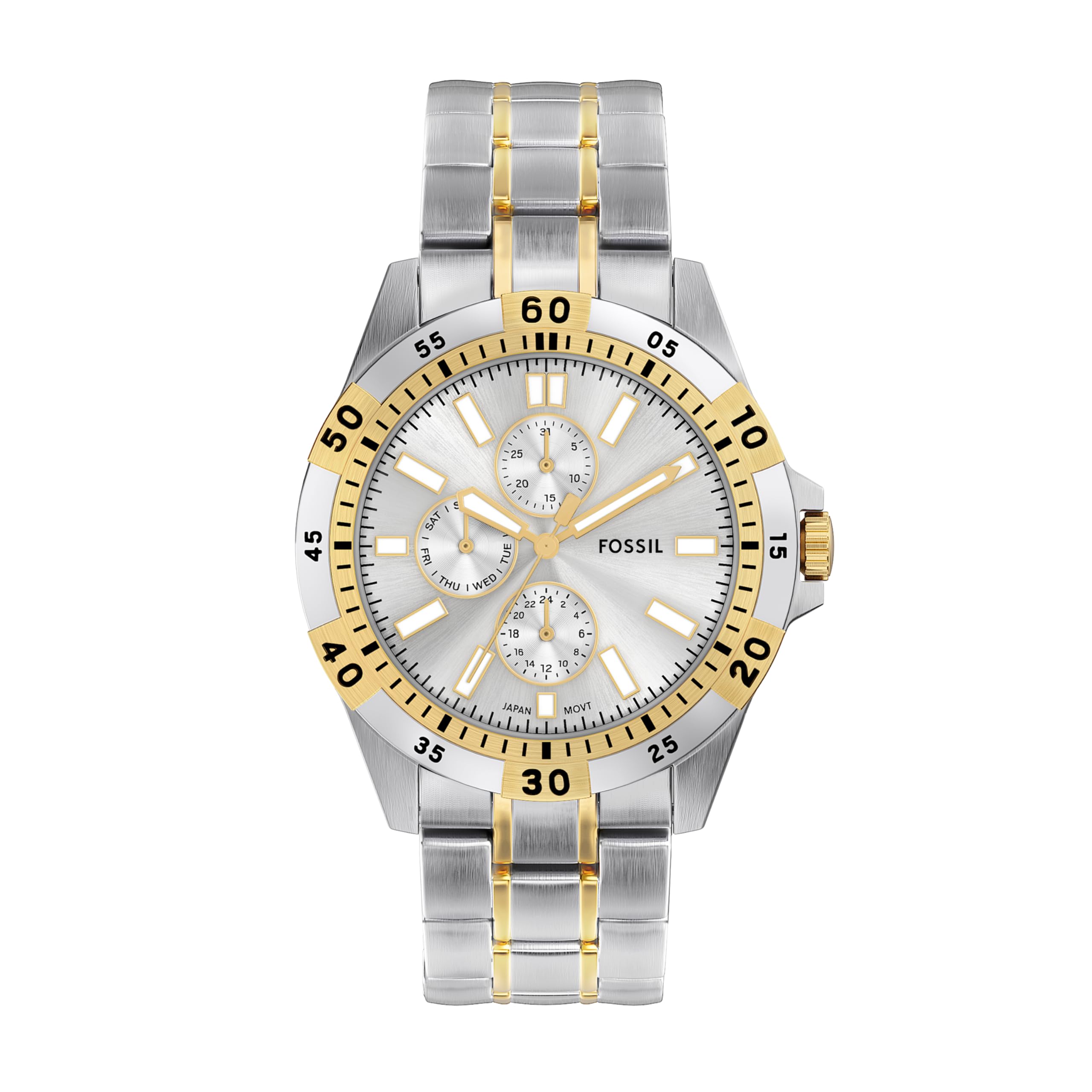 Fossil Mens Watch Garrett Multifunction Stainless Steel Watch for Men