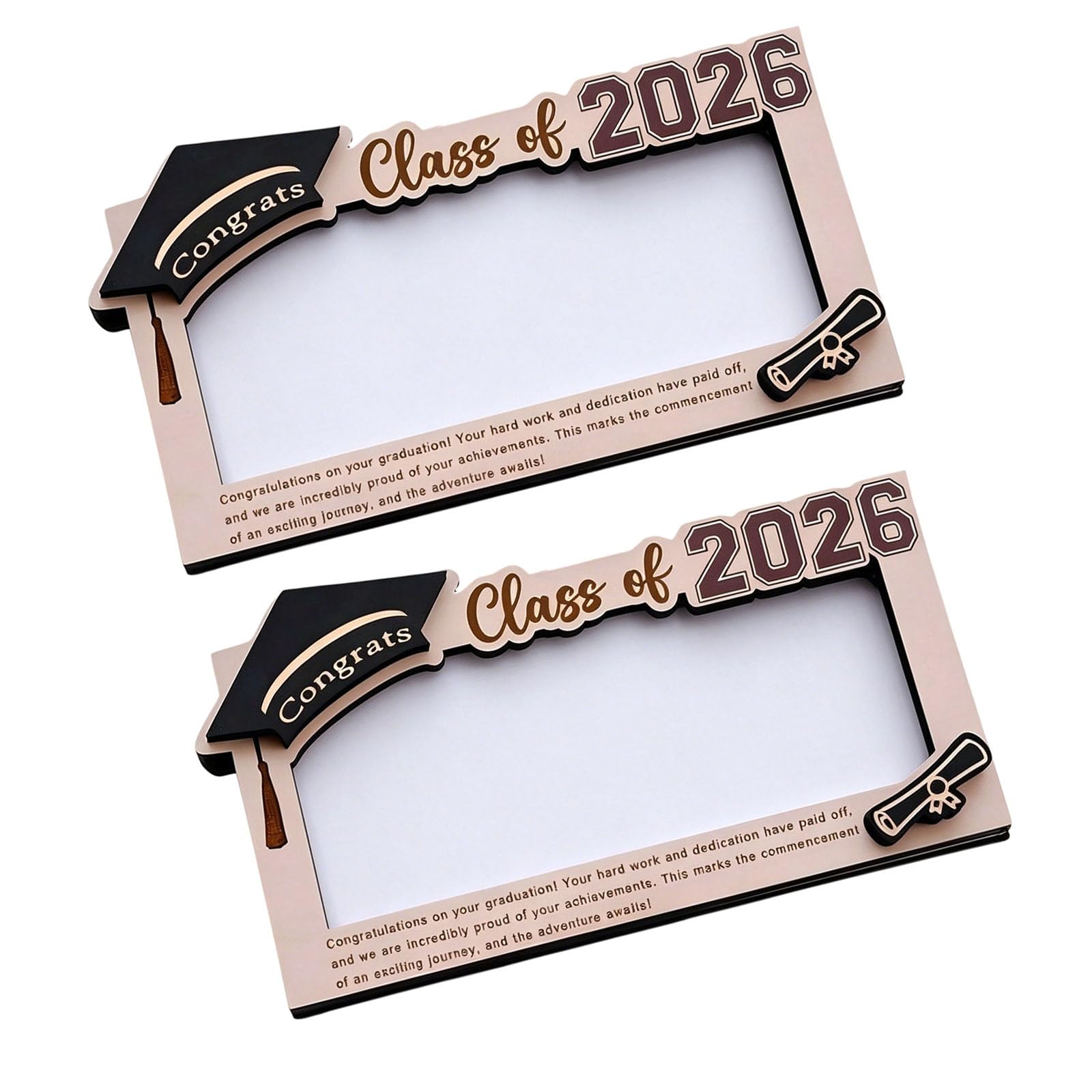 Limtula 2PCS Premium Wooden Academic Achievement Gift Combining Money Storage and Picture for Grads Wallet Photo Frame Graduates