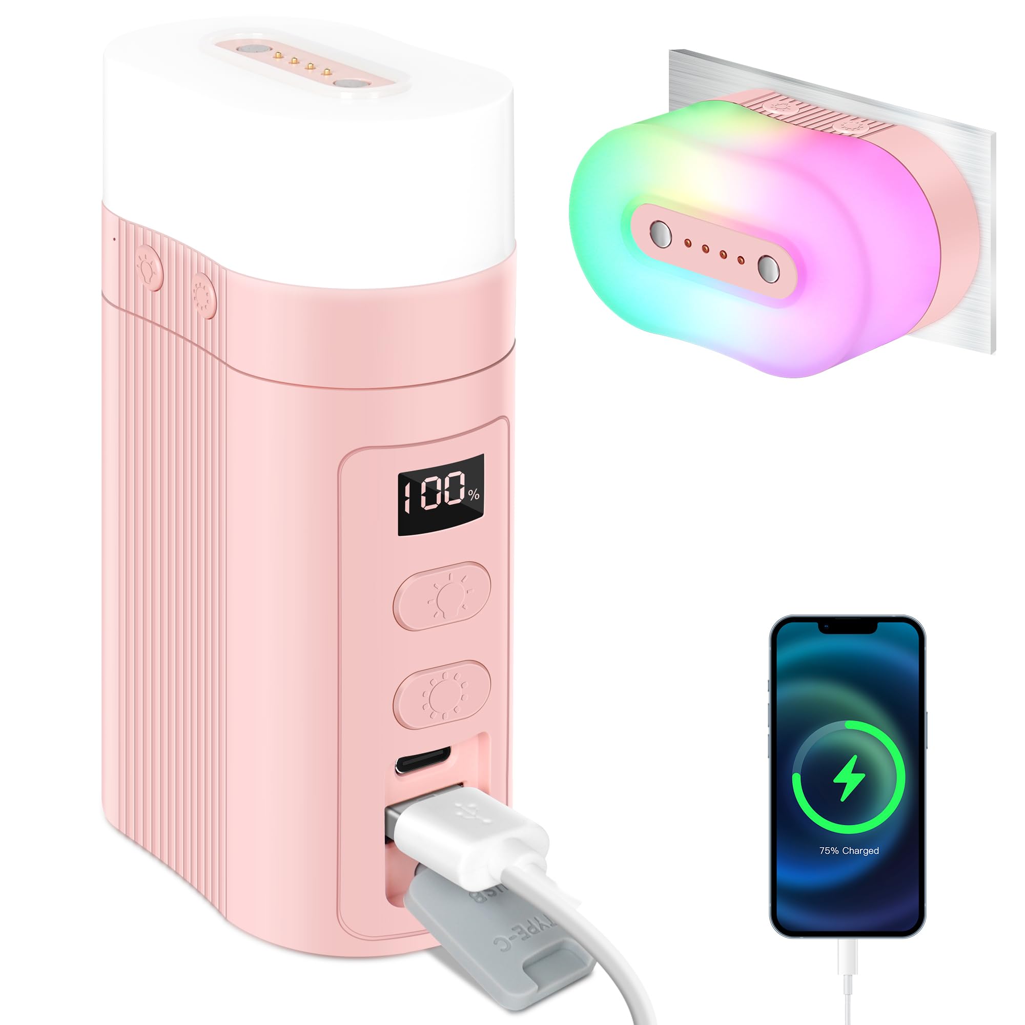 TRELC Portable Bedside Table Lamp Dimmable Night Light with 8 RGB Colors 3 Brightness Rechargeable Desk Lamp Disassembly