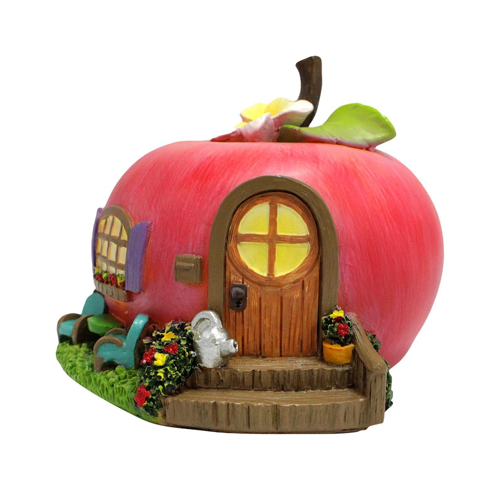 QIXCXAZ Fairy Garden Fruit House Statue Miniature Decor Captivating Addition For Outdoor Patios Bathroom Vanity Fairy Garden Fruit House Miniature Figurine