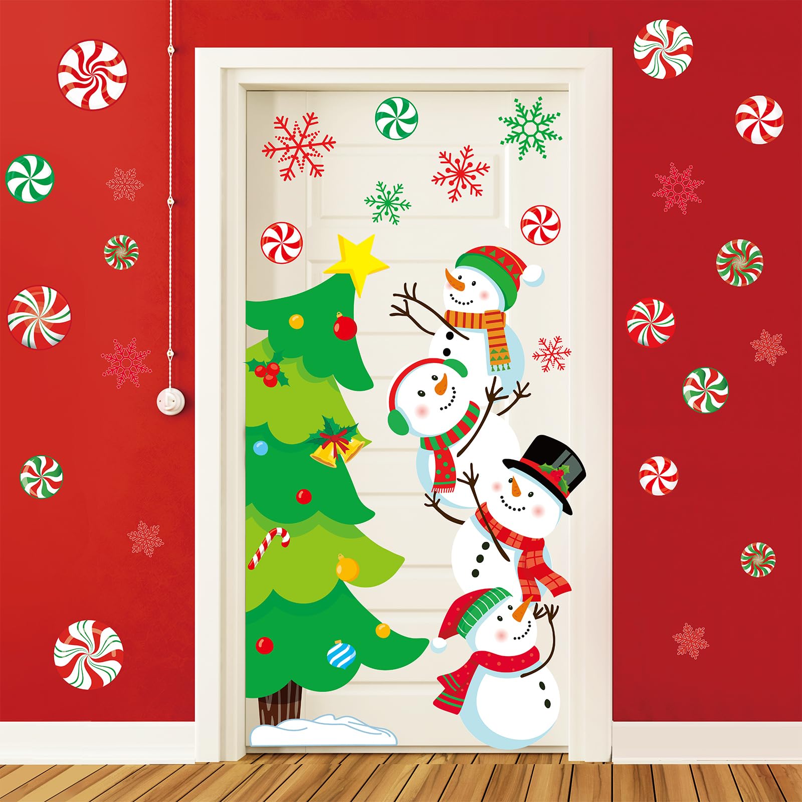 Autocollants de porte de Noël JarThenaAMCS grands stickers muraux