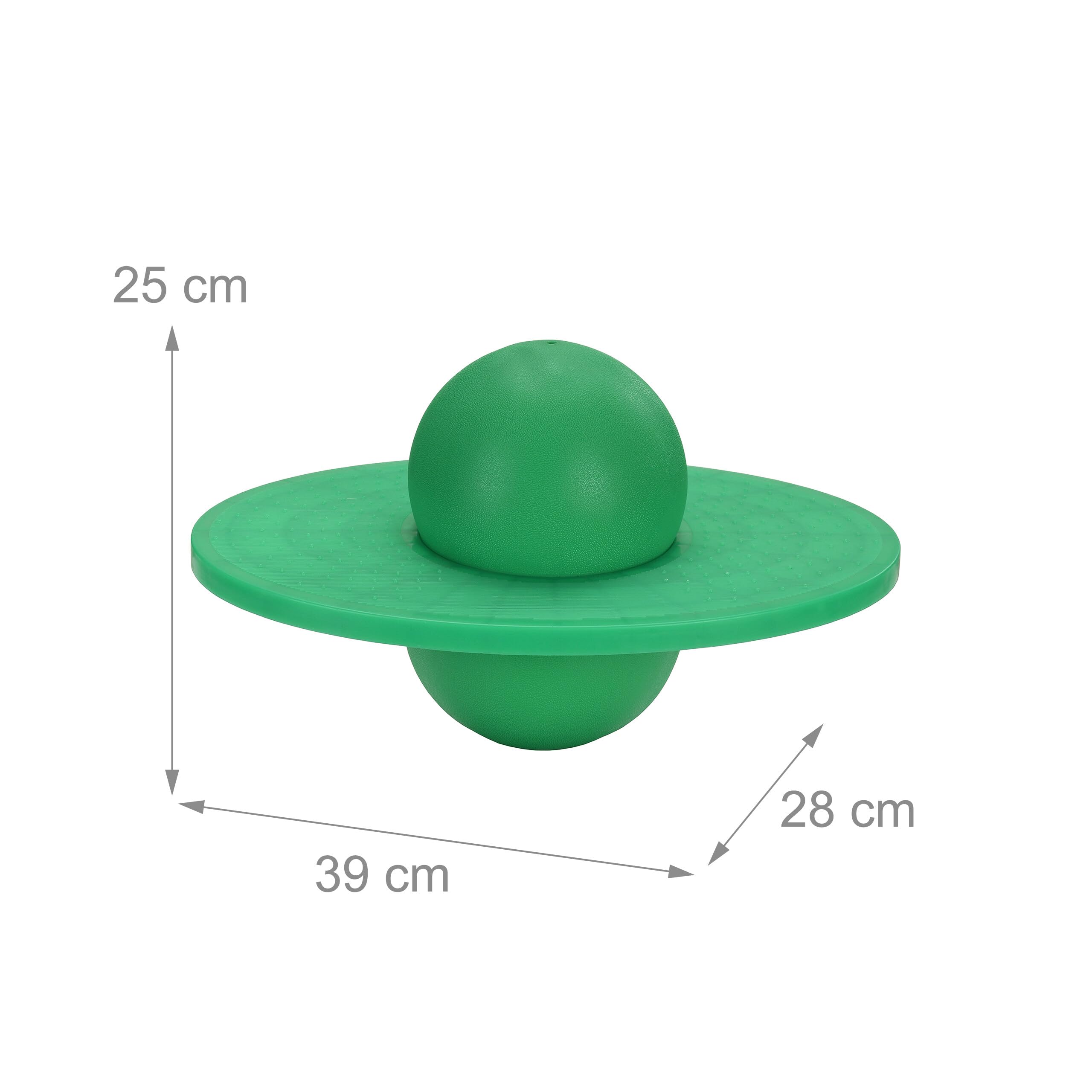 Relaxdays Pogo Ball Infantil hasta 100 kg, Salto con Plataforma, 25x39x28 cm, Verde