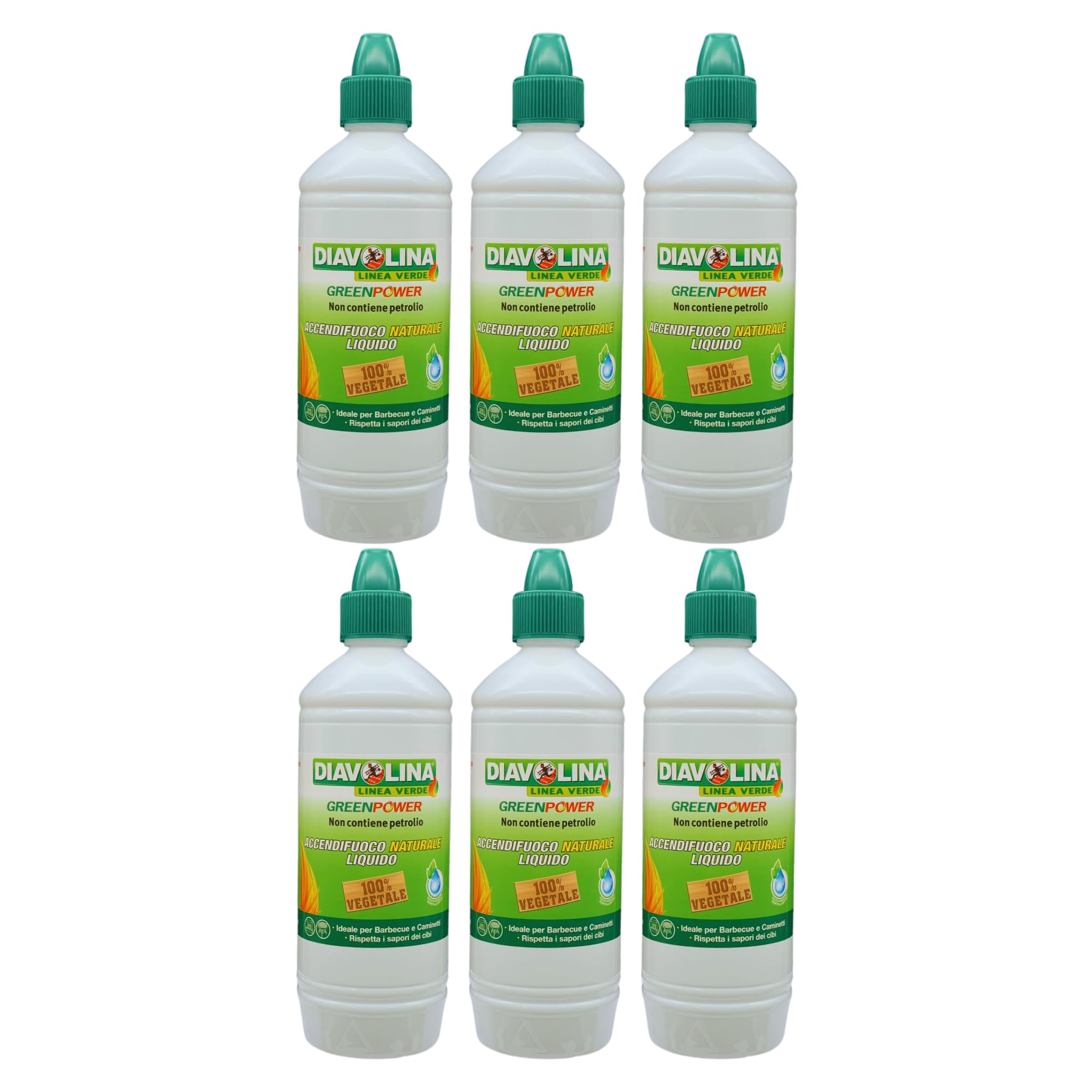 ACCENDIFUOCO NATURALE LIQUIDO 100% VEGETALE, Ideale per Barbecue e Caminetti, Rispetta i sapori dei cibi, 750ml. (4 Unità)