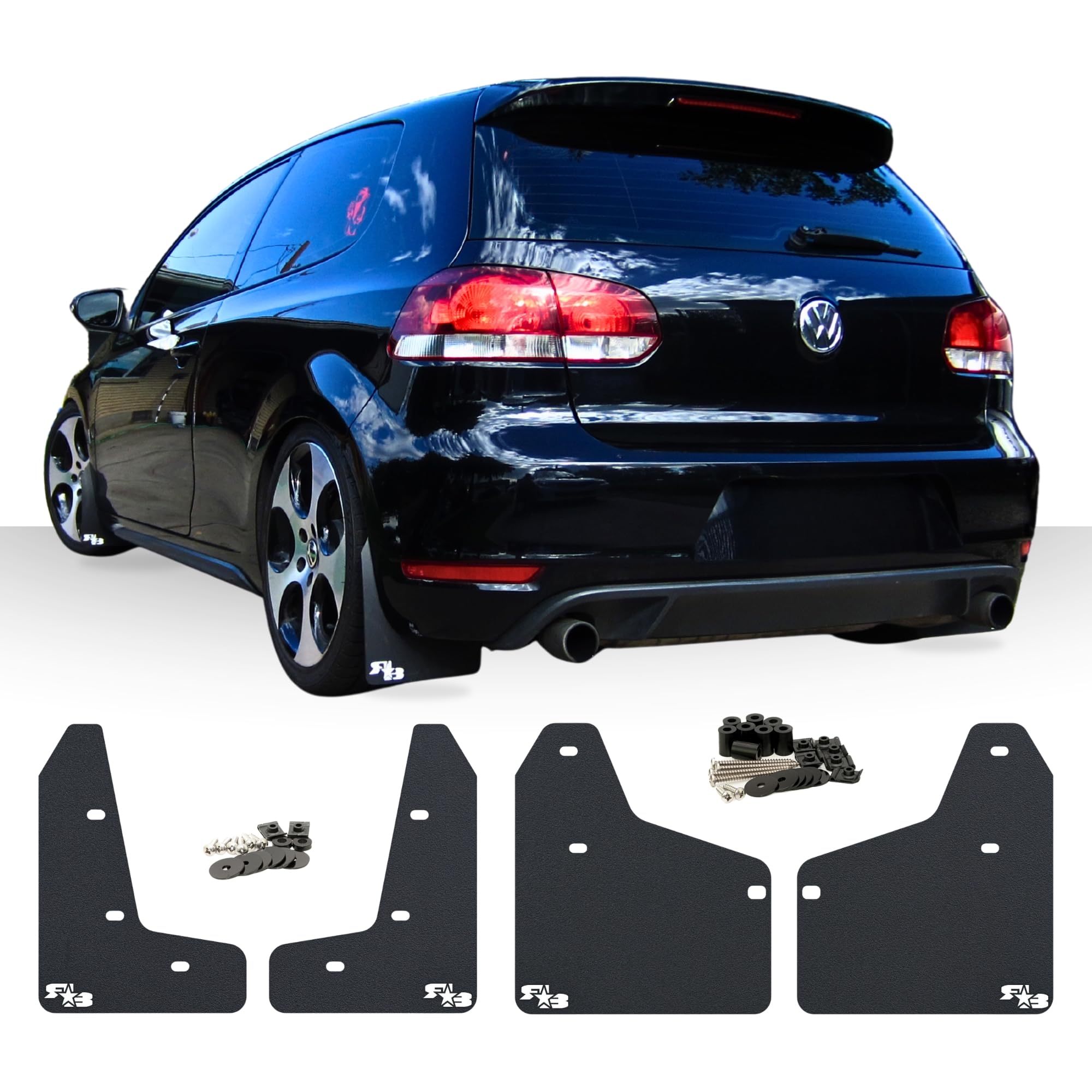 Amazon.com: RokBlokz Mud Flaps for 2010-2014 MK6 Volkswagen Golf