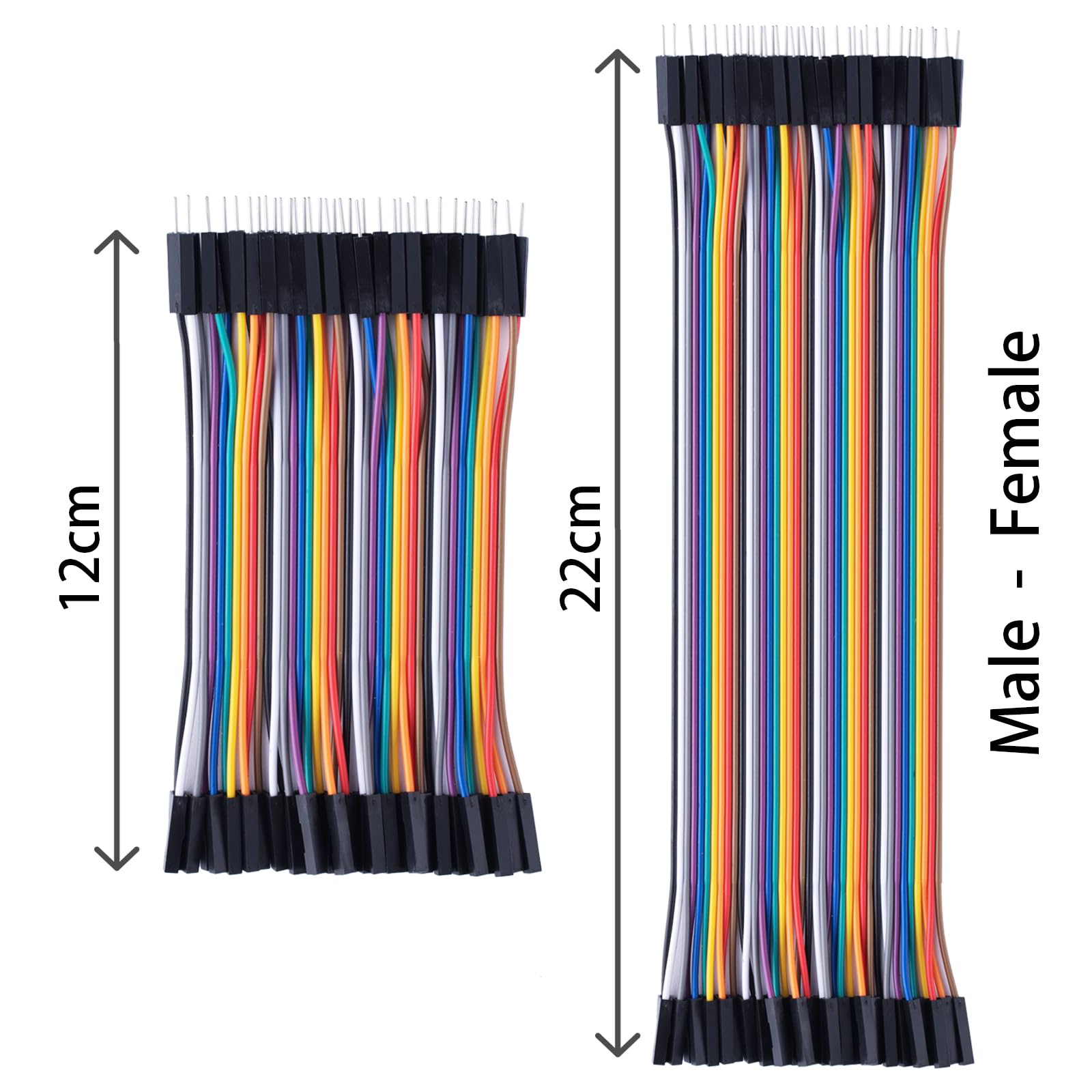 Aypzuke 240pcs 10cm Breadboard Jumper Wires 2 * 40 pezzi da M/F Maschio a Femmina, 2 * 40 pezzi da Maschio a Maschio, 2 * 40 pezzi da Femmina a Femmina per Raspberry Pi