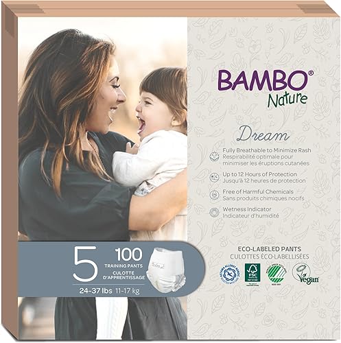 Bambo Nature Pantalones de entrenamiento premium (tallas 4 a 6 disponibles), talla 5, 100 unidades