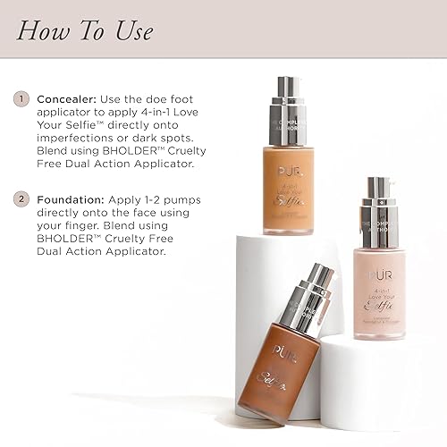 Miniatura 8 de PÜR 4-in-1 Love Your Selfie Longwear Foundation  Concealer Full Coverage Liquid Foundation Hydrating Formula Cruelty Free