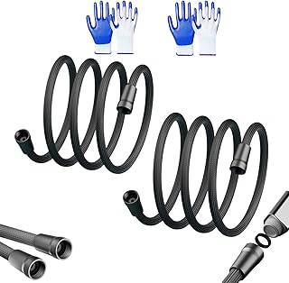 Upgraded Explosion-proof Braided Shower Hose - Anti-leak,Extra Long Flexible Handheld Shower Hose Replacement with Magnetic Connector,for Shower Head Attachment (Gray 2pcs,1.5M)
