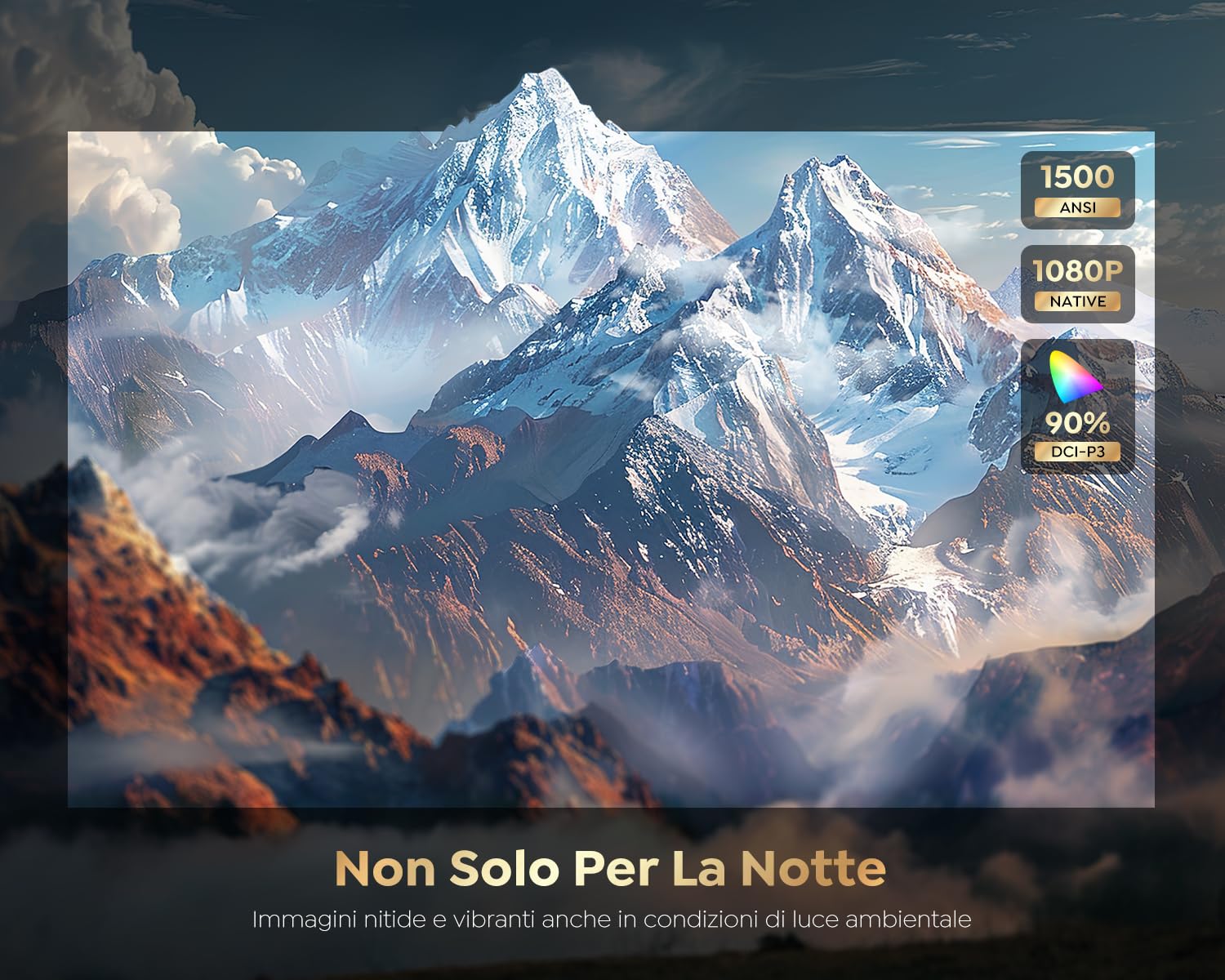 Proiettore【Netflix/Disney/Google TV Ufficiale】1500ANSI Smart Proiettore 4K Supporto, PUTRIMS Autofocus/Keystone Nativo 1080P portatile Videoproiettore da esterno con V-Controllo Zoom per Home Cinema