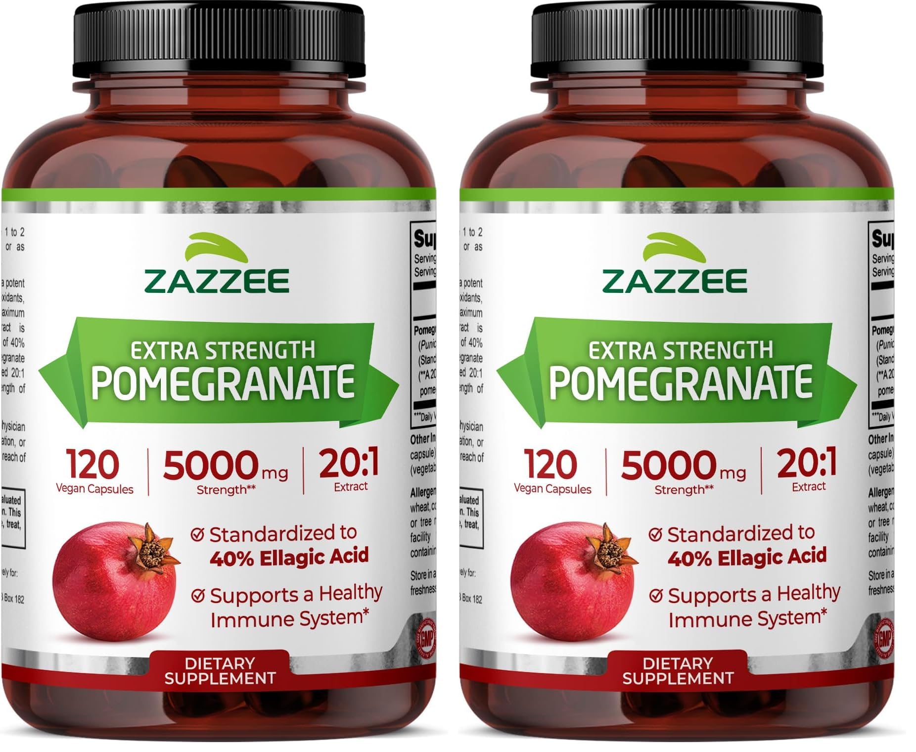Zazzee Extra Strength Pomegranate 20:1 Extract, 120 Vegan Capsules — Amazon image 10