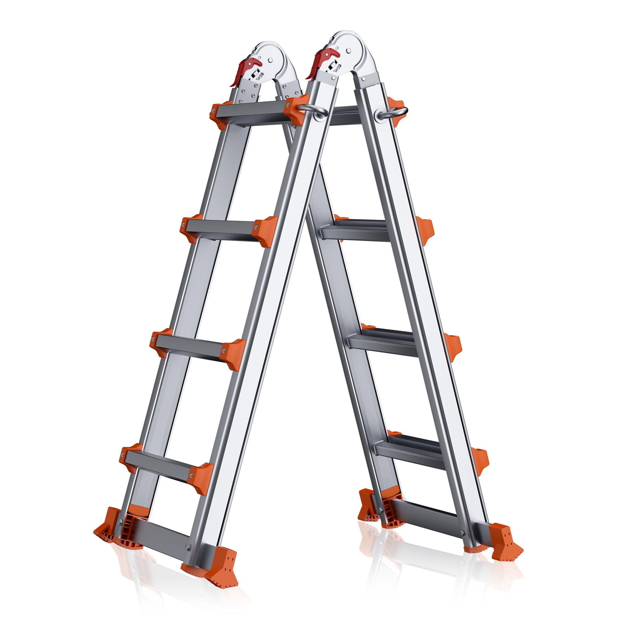 DIAMONDFORGE A Frame Ladder, 14FT Aluminum 4 Step Ladder Foldable, 330LBS