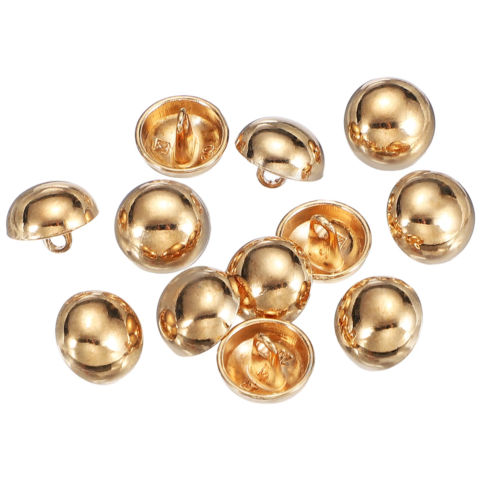 sourcing map Half-Domed Metal Sewing Buttons 12.5mm Golden 12Pcs
