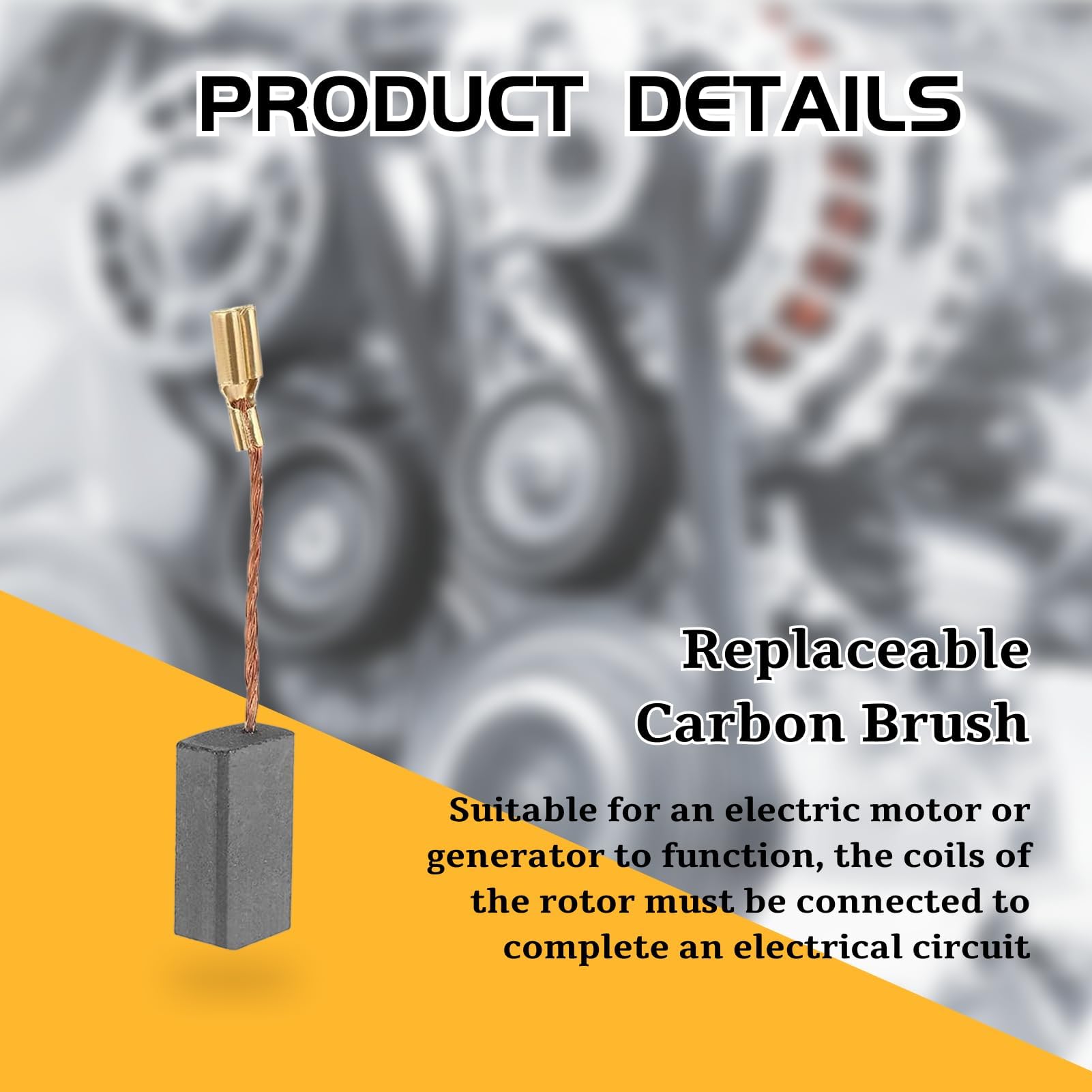 Saipor 40 spazzole di carbone per motori elettrici, 10 dimensioni per utensili elettrici, spazzole di carbone per martello perforatore, smerigliatrice angolare, sega