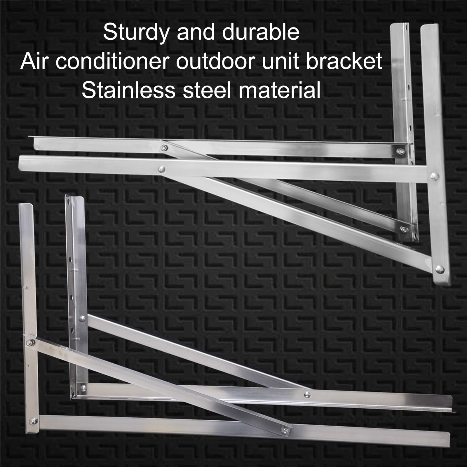 Soporte de Pared Universal de Acero Inoxidable para Aire Acondicionado, Apto para Sistemas de Aire Acondicionado Split, con espaciado Ajustable (80x50 cm/31x20 Pulgadas), Soporte para Unidad
