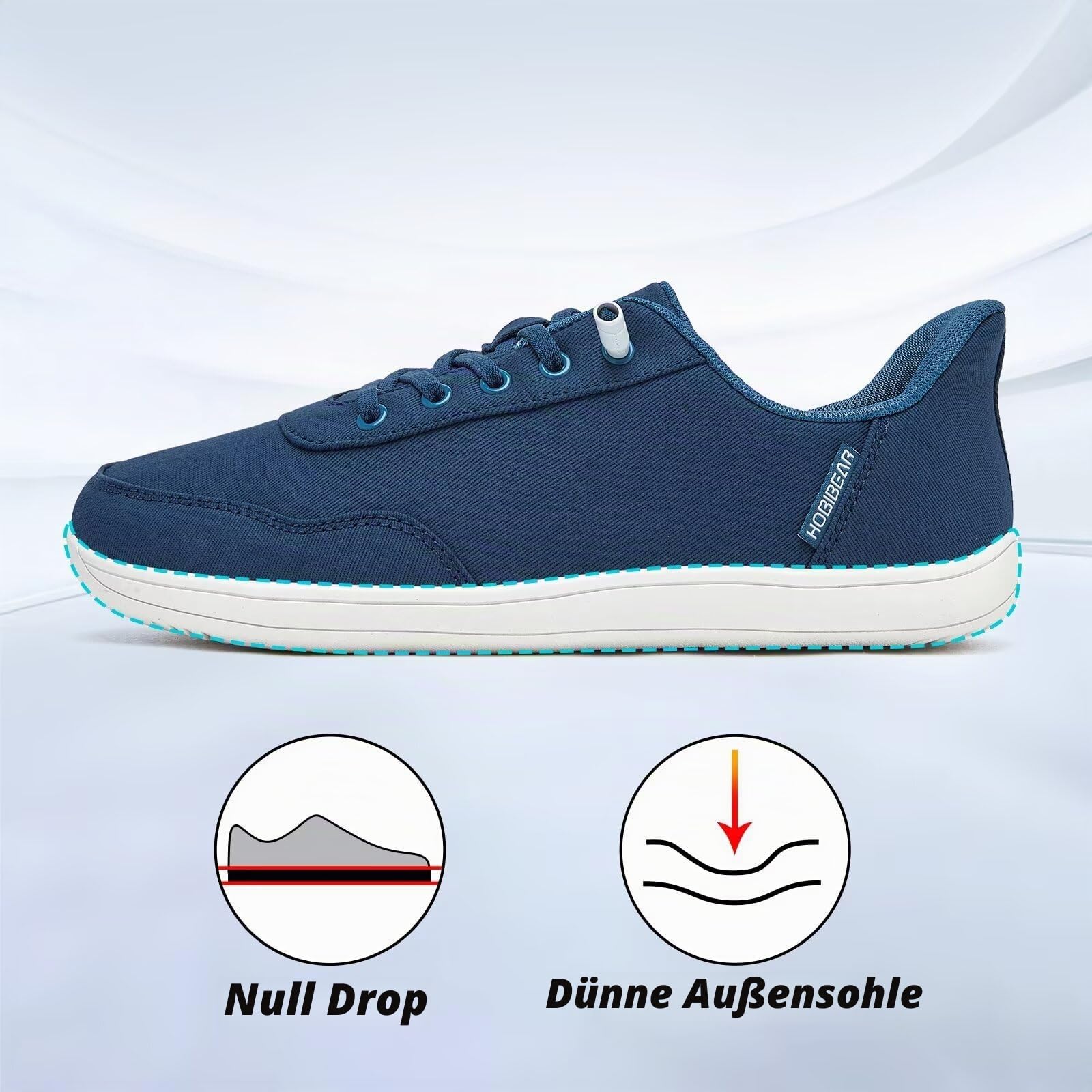 HOBIBEAR Unisex Barfußschuhe, Breite Zehenbox, Hands-Free Slip-On-Schuhe