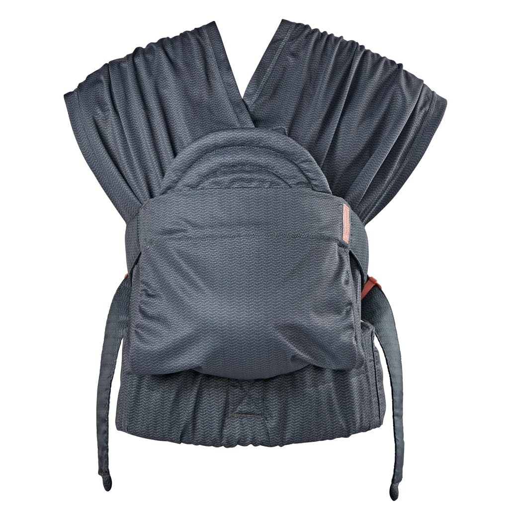 Infantino - Hybrid-Tragetuch Babytrage Hug & Cuddle - Hybrid tragetuch baby neugeboren - Gepolsterte Privatsphäreabdeckung - Integrierte Aufbewahrungstasche - Für Babys von 3,2 bis 11,8kg - Dunkelgrau