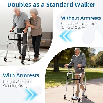 Stand Up Walker for Seniors & Elderly with 6