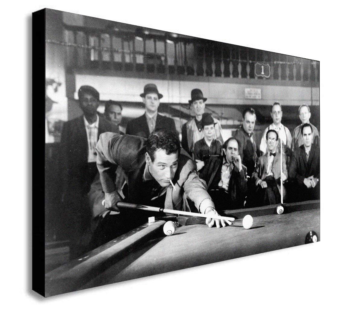 Fab The Hustler - Paul Newman - Canvas Wall Art Framed Print - Various Sizes (A1 32X24 Inches)