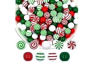 240 PCS Christmas Candy Wooden Beads for DIY Festivities