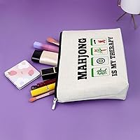 Vista 5 de Sazuwu Mahjong - Regalos para mujeres, 2 bolsas de maquillaje, regalos para jugadores de Mahjong, regalos temáticos de Mahjong, bolsa de cosméticos
