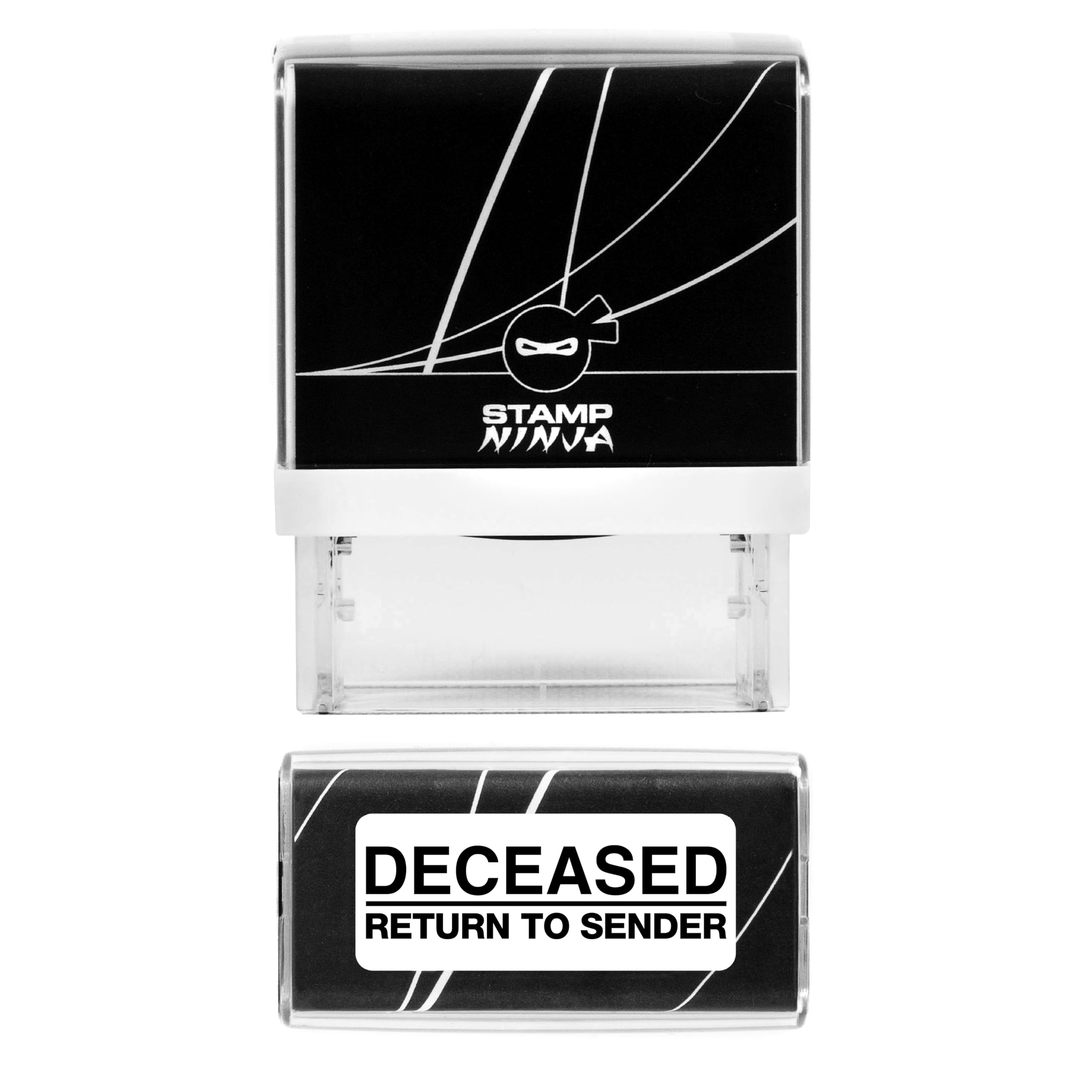 Stamp Ninja Black Ink Return To Sender Stamp - Deceased - Self Inking - 37Mm X 12Mm (Black Ink)