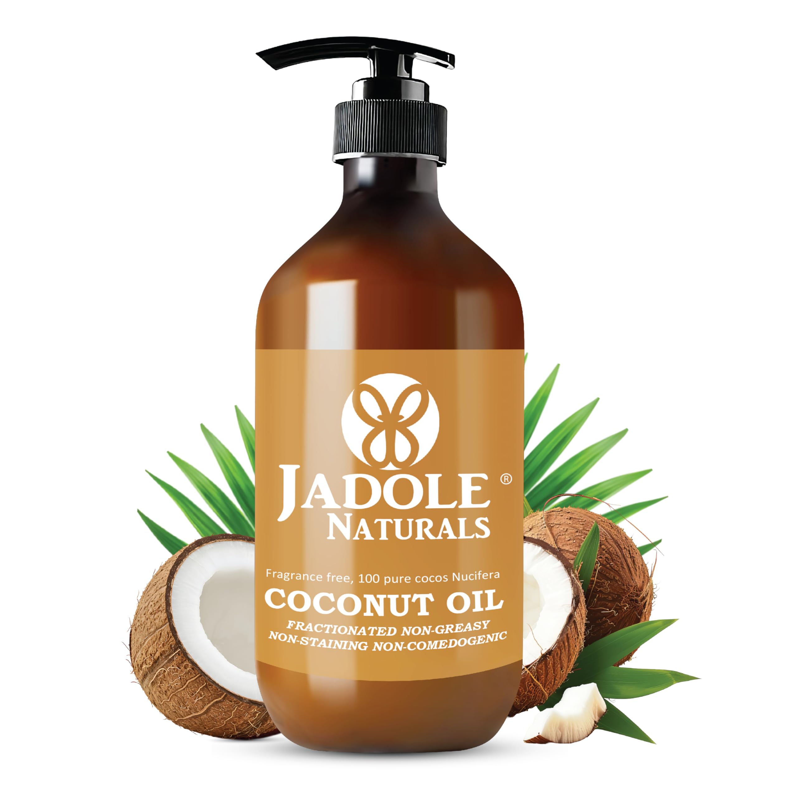 Fractionated Coconut Oil 473ml | 100% Pure & Natural | Promotes Hair Growth | Moisturize, Soften & Enhance Skin Elasticity | Help Minimize Scars | Ideal for DIY, Aromatherapy & Massage