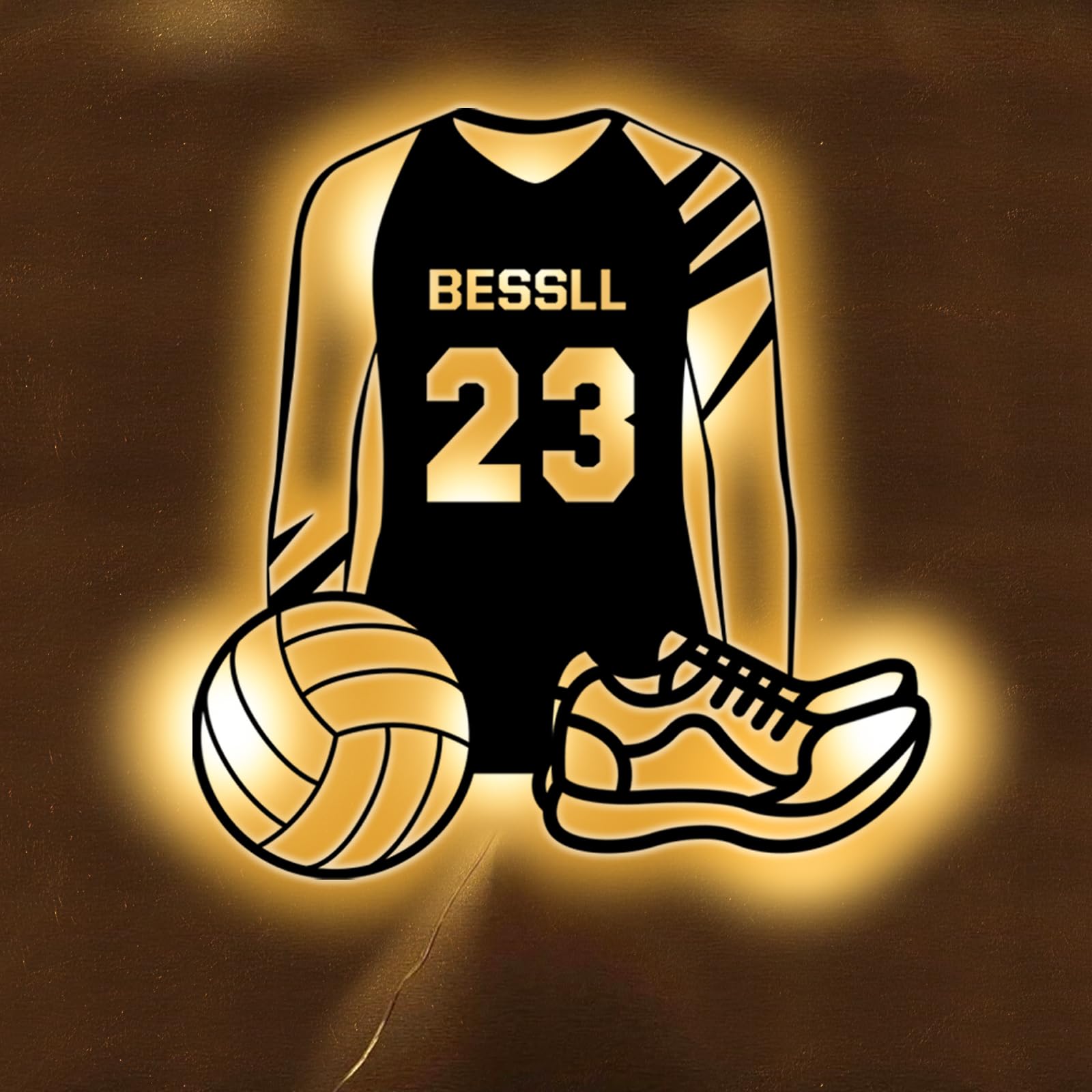 SSRUI Custom Volleyball Jersey LED Neon Sign, Wall Décor, USB Power, Dimmer Switch, for Bedroom, Sports Fan, Party, Bar, Christmas, Birthday
