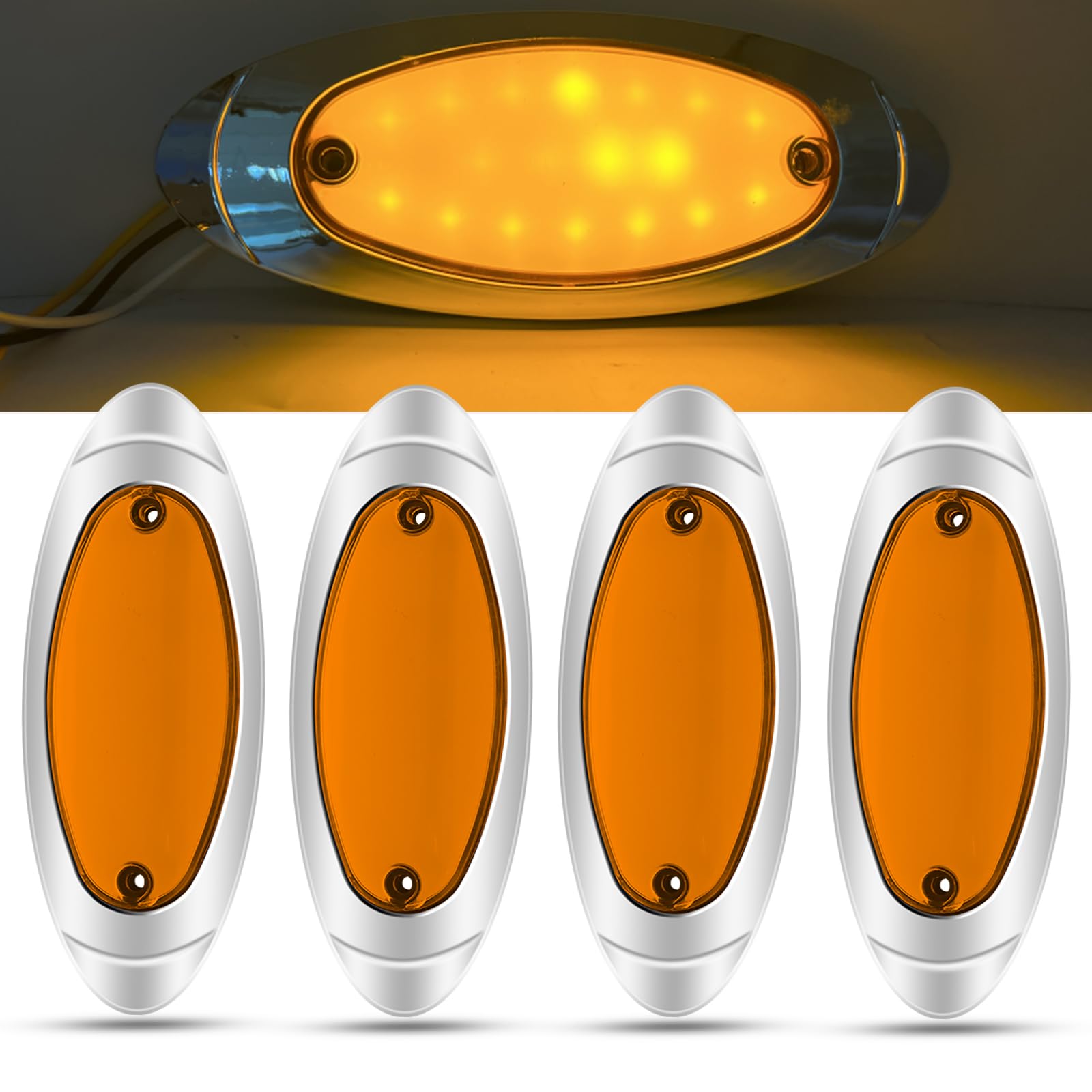 Boat Trailer Submersible Amber LED Side Marker Light S18 Tec