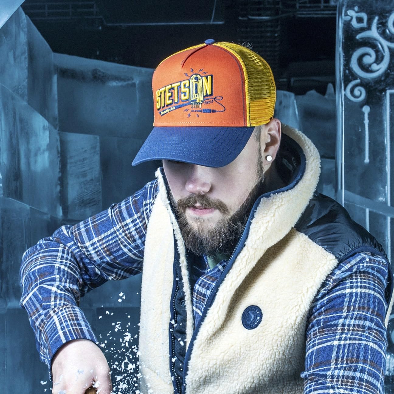 Stetson Gorra de Camionero Patrulla para Hombre/Mujer, Gorra de béisbol de algodón, tamaño Ajustable, Gorra con Inserto de Malla, Gorra de Camionero para Invierno/Verano, Gorra Curvada - 2