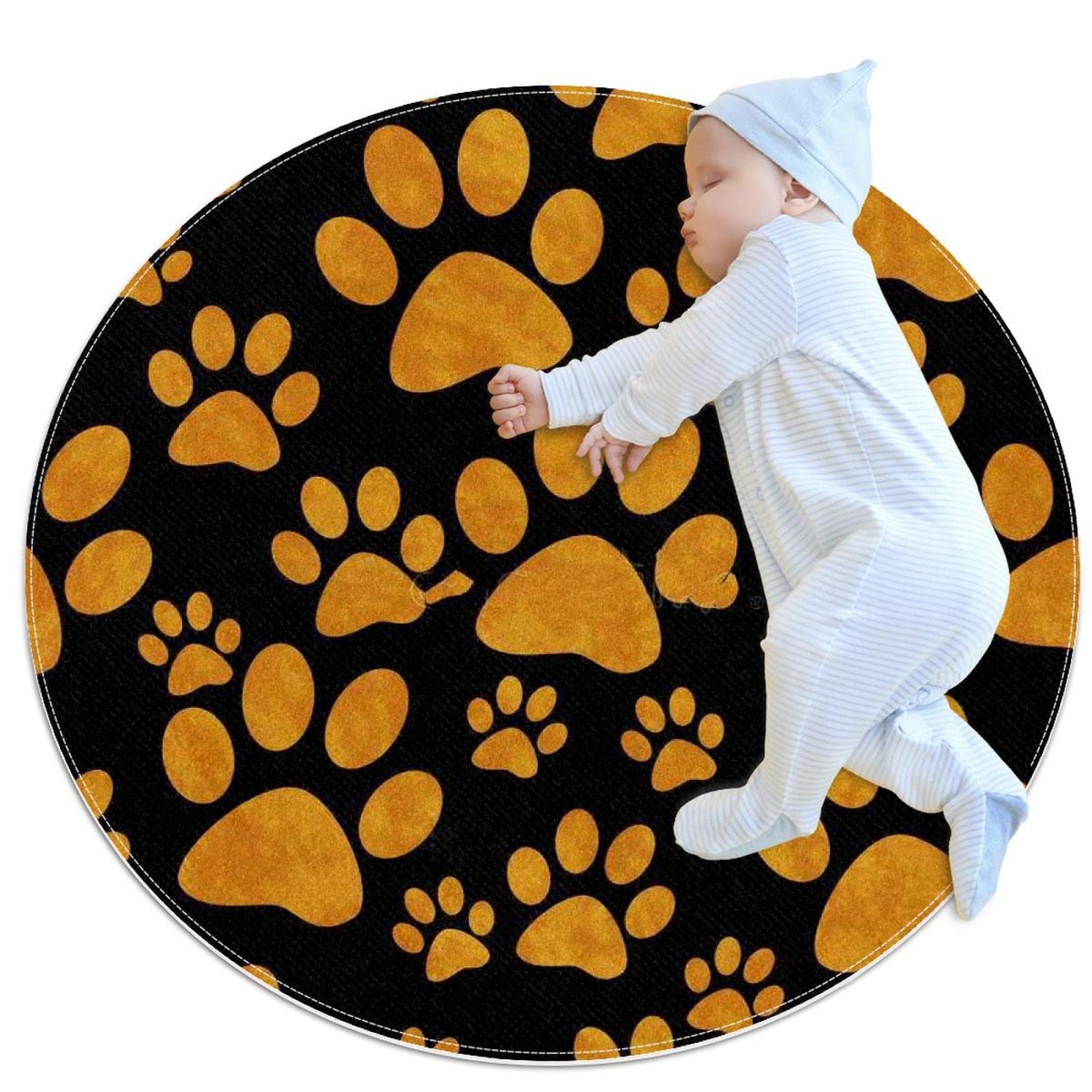Tapis patte de chien de jeu : le cadeau d'anniversaire rond pour enfant