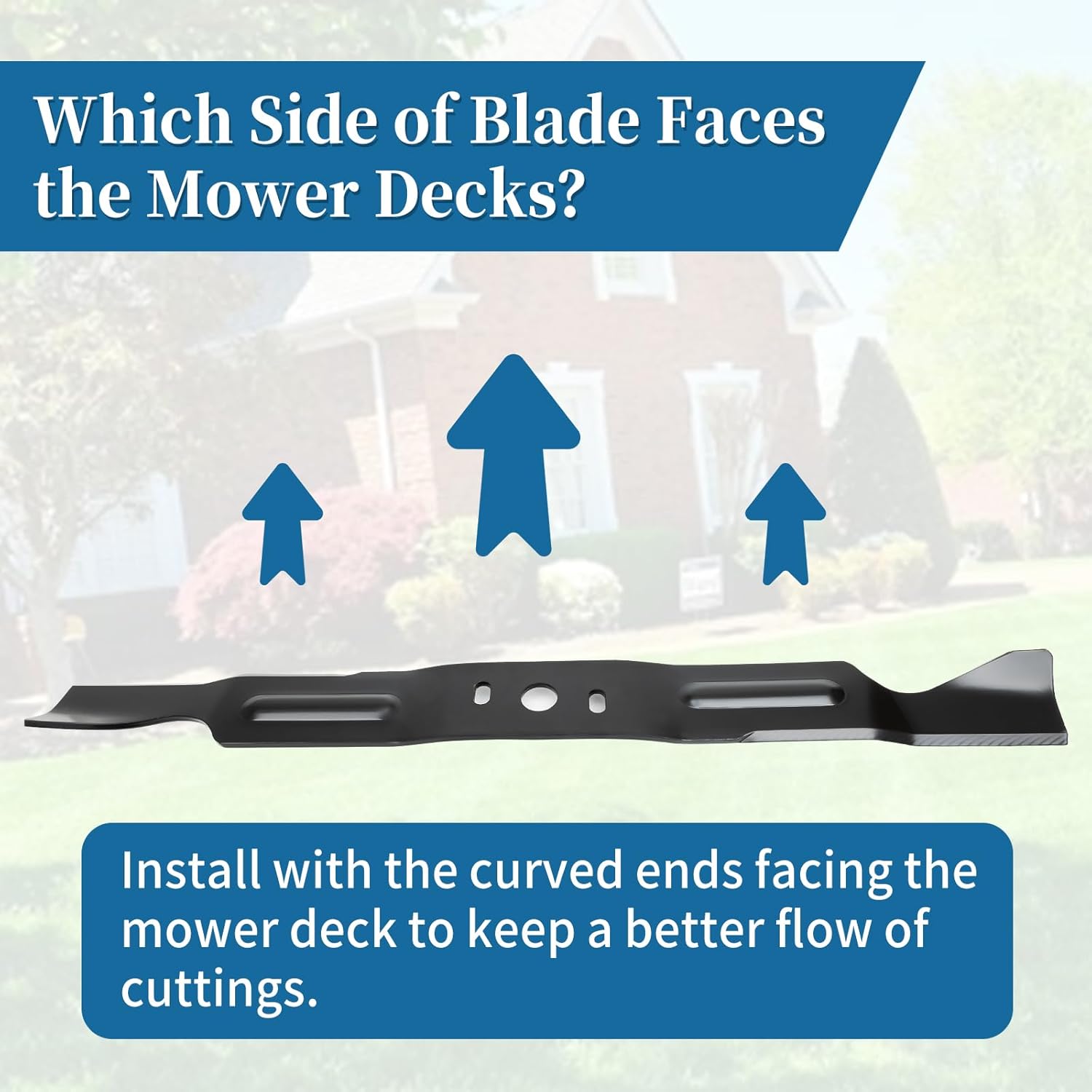 2-Pack 581043901 Mulching Mower Blades (46-Inch Deck), Replacement for Husqvarna YT46LS TS246 TS346 YTH224TFI YTH224T Lawn Tractors, 22.76" Length 0.81" Center Hole, Replaces 581 04 39-01, 2 Pack