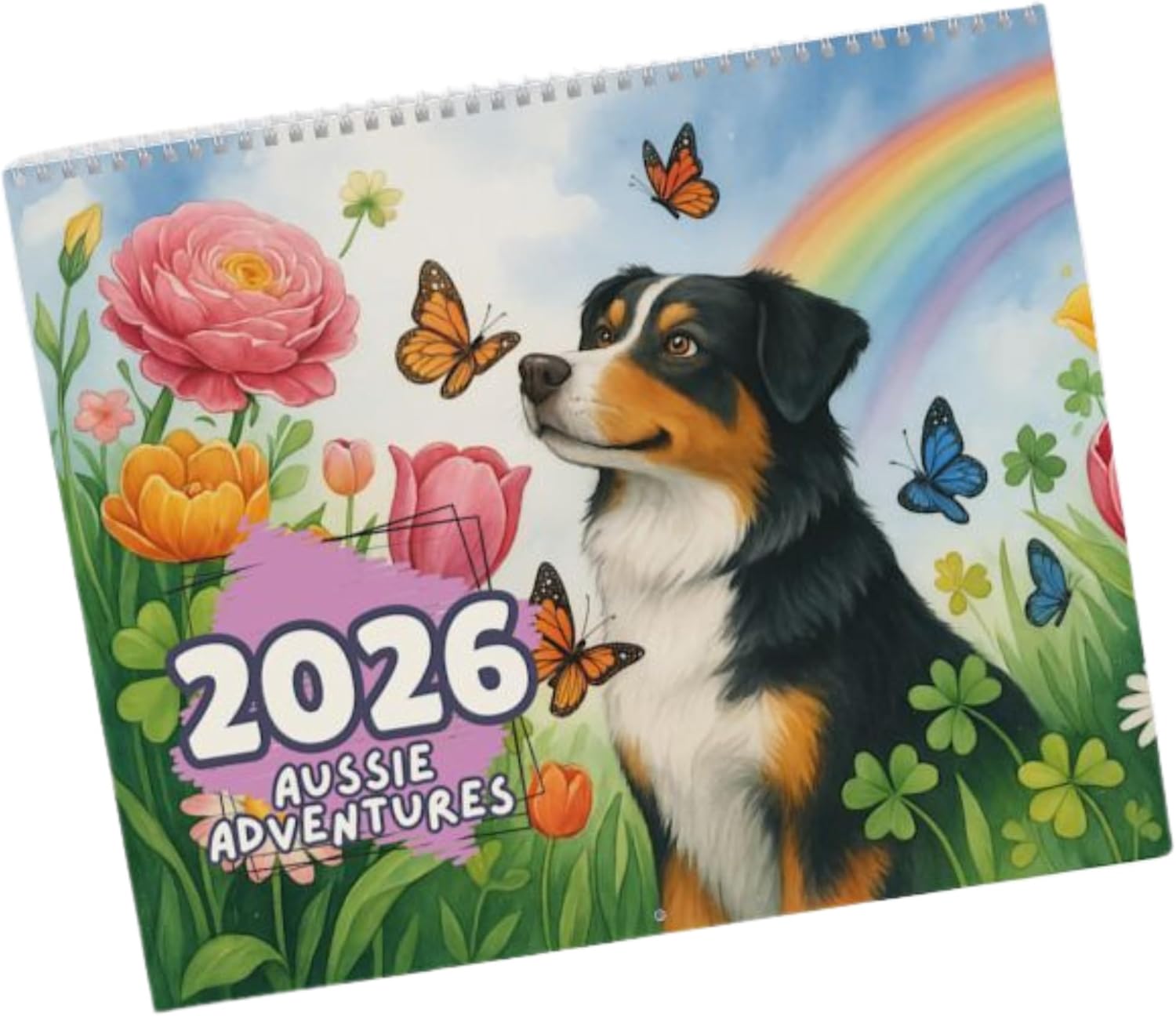 Tricolor Australian Shepherd 2026 Dog Art Wall Calendar | Seasonal Decor, Pet Lover Gift, Home Organization, Gift Ideas