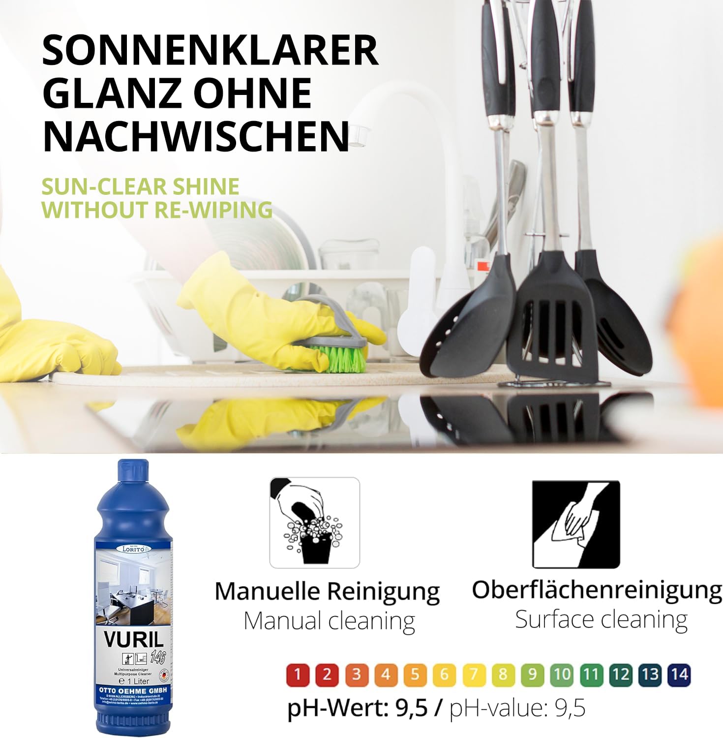 Lorito Vuril Universalreiniger, Allzweckreiniger für Fliesen, 12x 1L