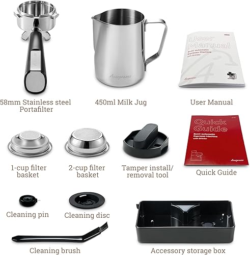 Miniatura 8 de Máquina de café expreso de distribución automática y tamp con molinillo, máquina de café barista con infusión fría, espumador de leche para leche,