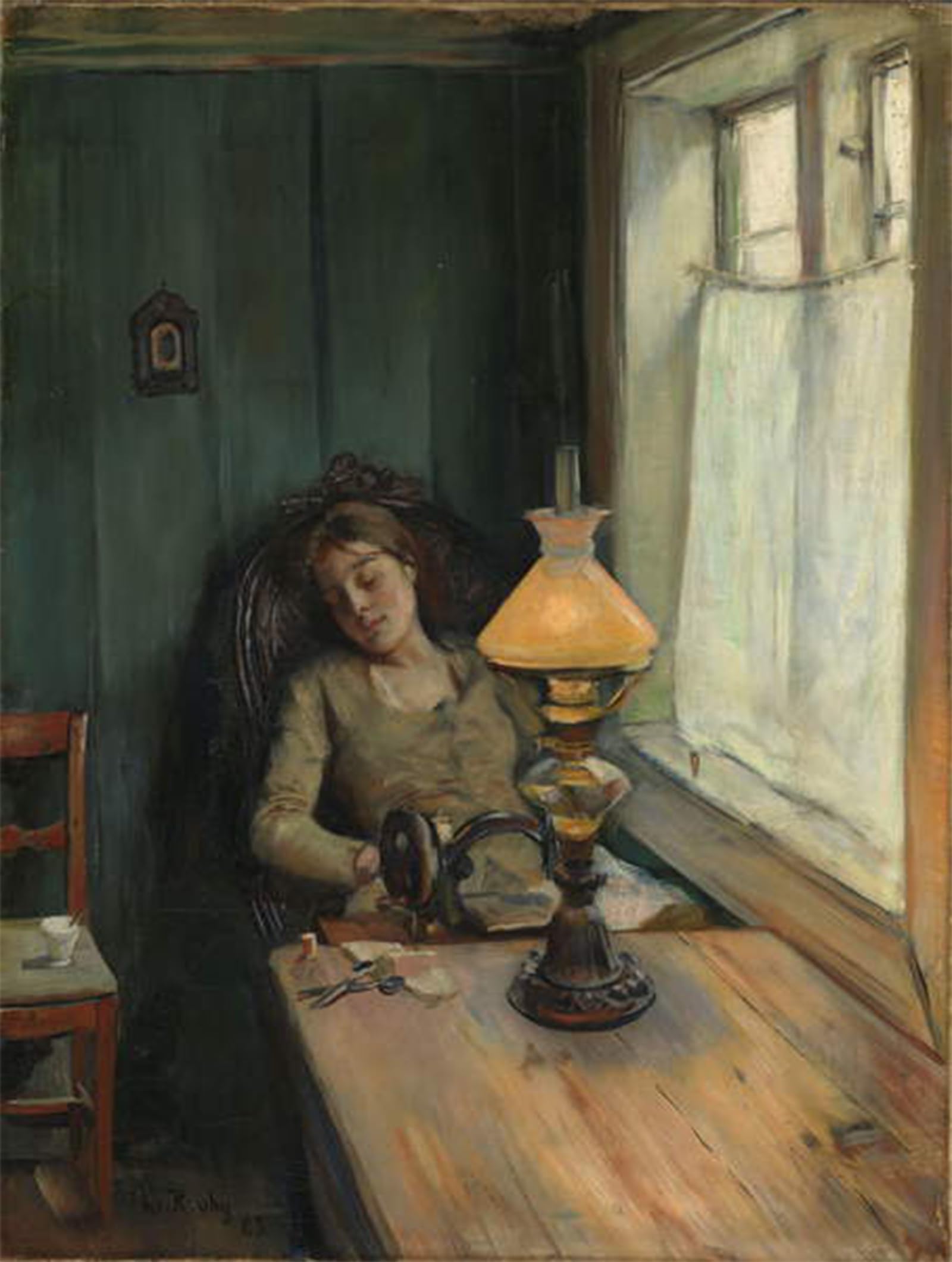 Yimacbjxx No Frame Famous Painting Modern Prints Decorative Paintings Tired By Christian Krohg Poster Painting Art For Home Decor 60X90cm